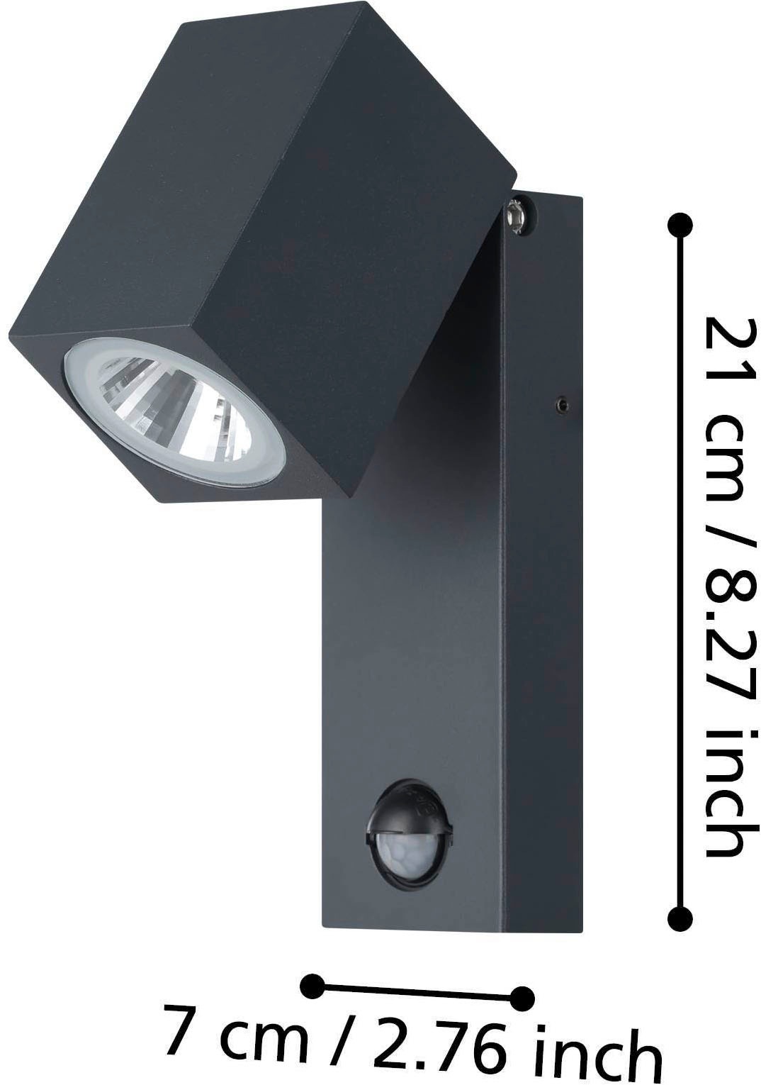 EGLO Wandleuchte »Sakeda Außen-Wandlampe, Außenleuchte, Aluguss, IP44, Außenlampe, Lampe« LED-Modul 1 Stk. Warmweiß