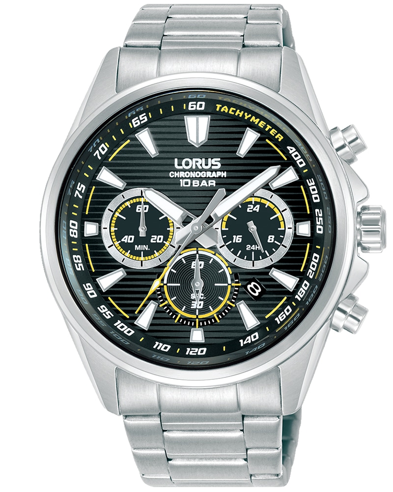 LORUS Chronograph »Sports Chronograph« Quarzuhr, Armbanduhr, Herrenuhr, Edelstahlarmband, analog, Tag