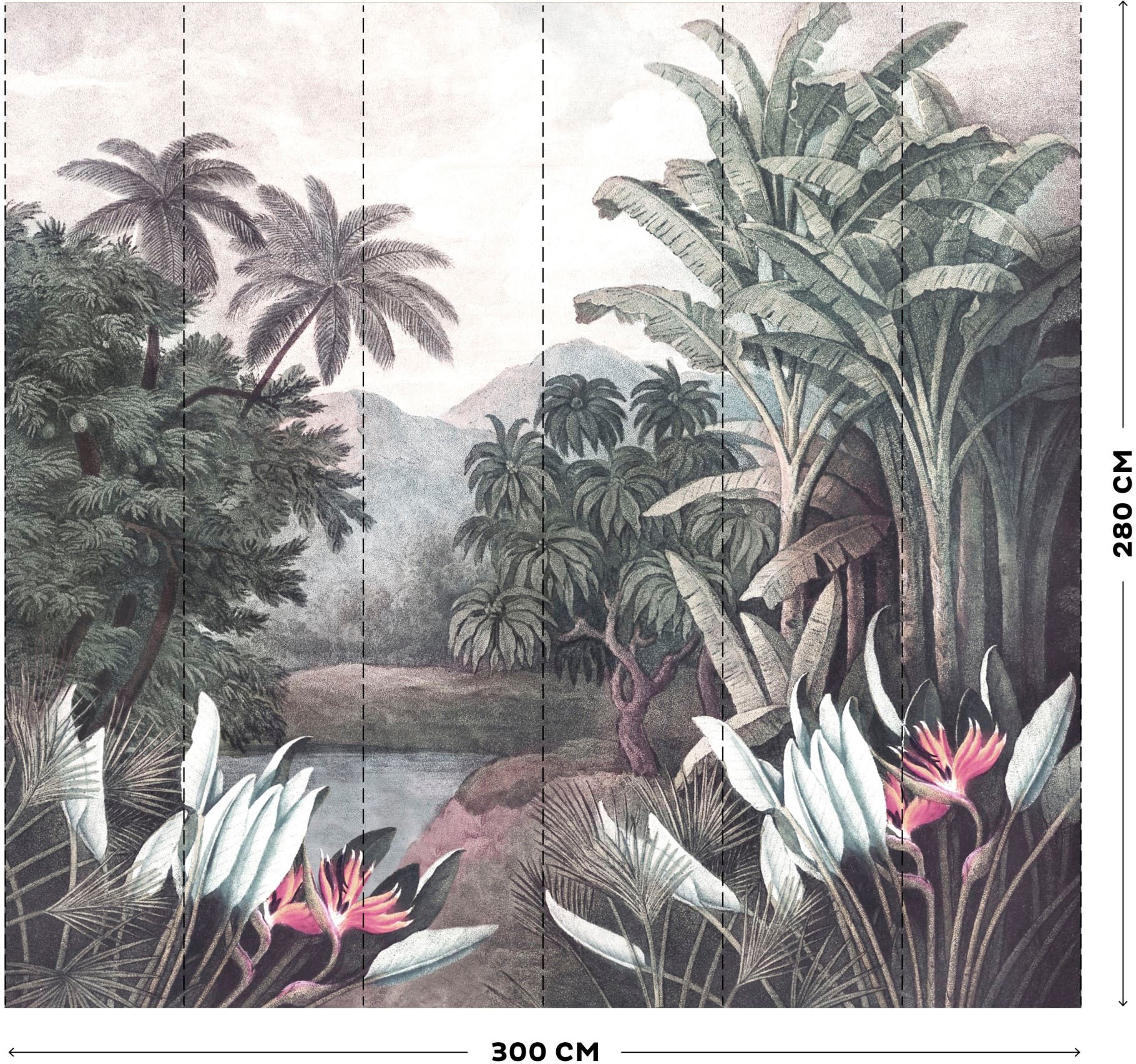 Art for the home Fototapete »Regenwald«, Wald, Mehrfarbig - 280cmx300cm