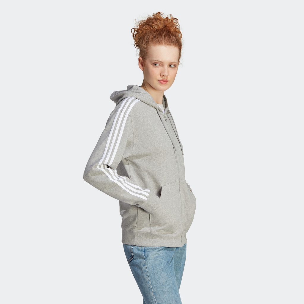 adidas Sportswear Kapuzensweatjacke »ESSENTIALS 3STREIFEN FRENCH TERRY REGULAR KAPUZENJACKE«, (1 tlg.)