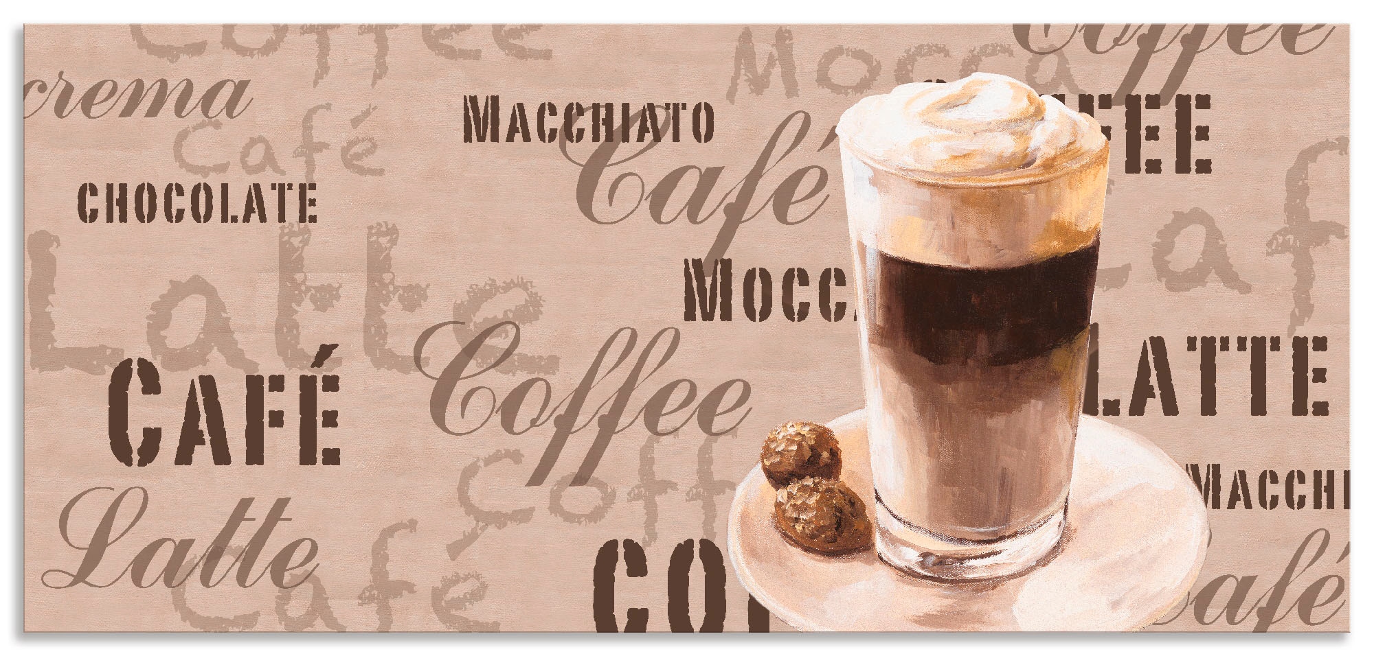 Artland Küchenrückwand "Kaffee - Latte Macchiato", (1 tlg.), Alu Spritzschu günstig online kaufen