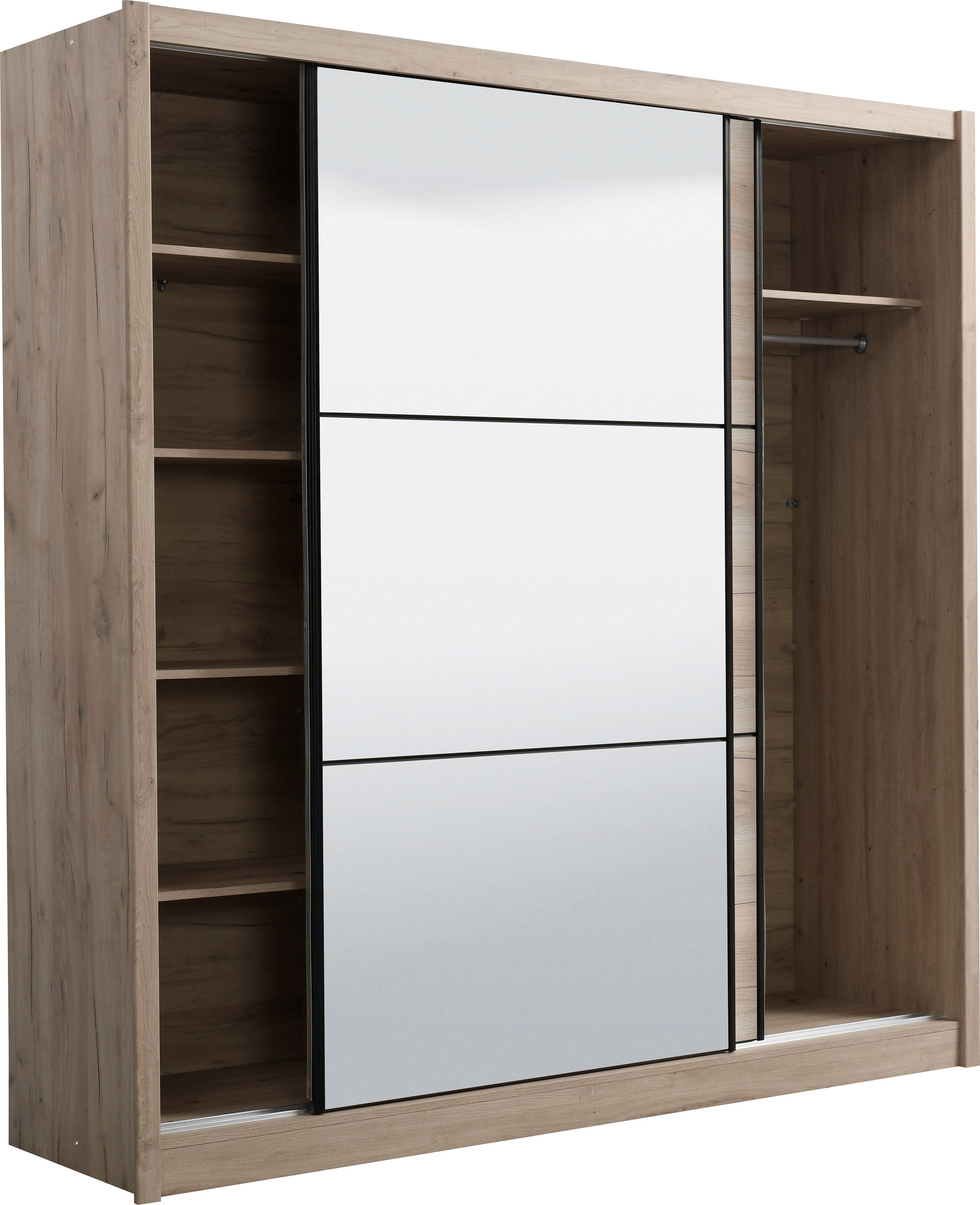 INOSIGN Schwebetürenschrank »Navara Kleiderschrank mit Spiegel Wäscheschrank Garderobe«, mit großzügiger Innenausstattung, FSC®-zertifiziert, in 3 Breiten