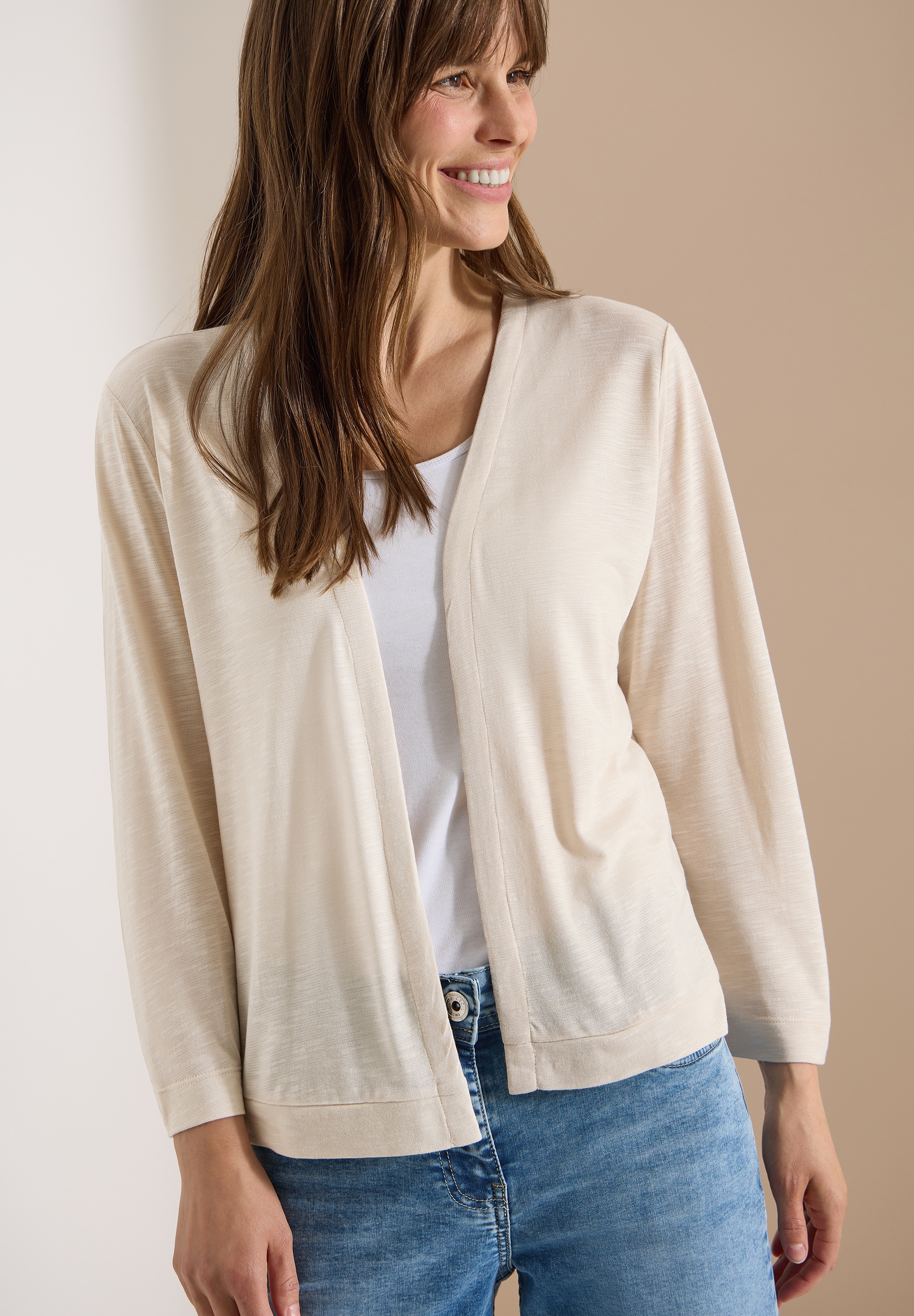 Cecil 3/4-Arm-Shirt Offene Jacke in Unifarbe mit 3/4-Arm