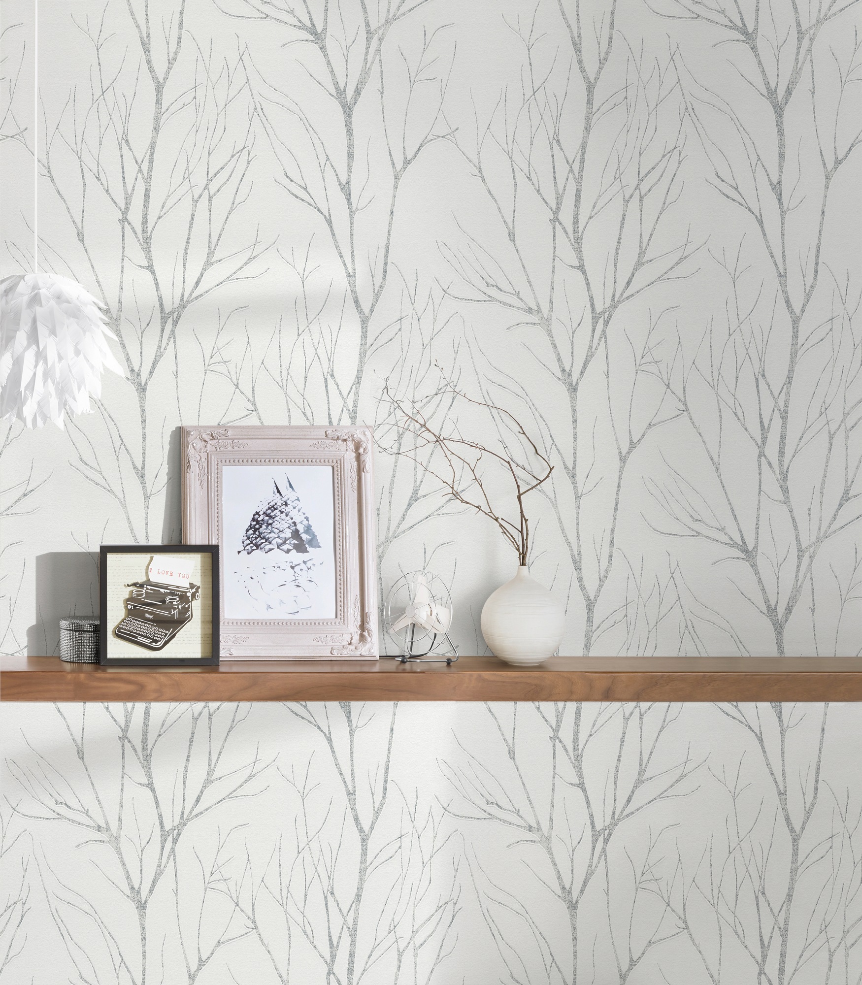 A.S. Création Vliestapete »Attractive 2 Tapete Äste«, matt-gemustert-neutral, Waldtapete Äste Baumtapete strukturiert Tapeten Flur Design Wandtapete