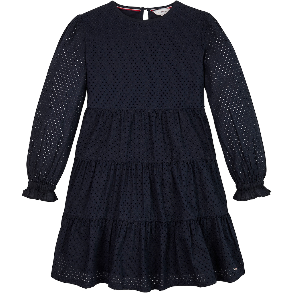 Tommy Hilfiger Volantkleid »BRODERIE ANGLAISE DRESS«, allover in Lochstickerei, mit Volants