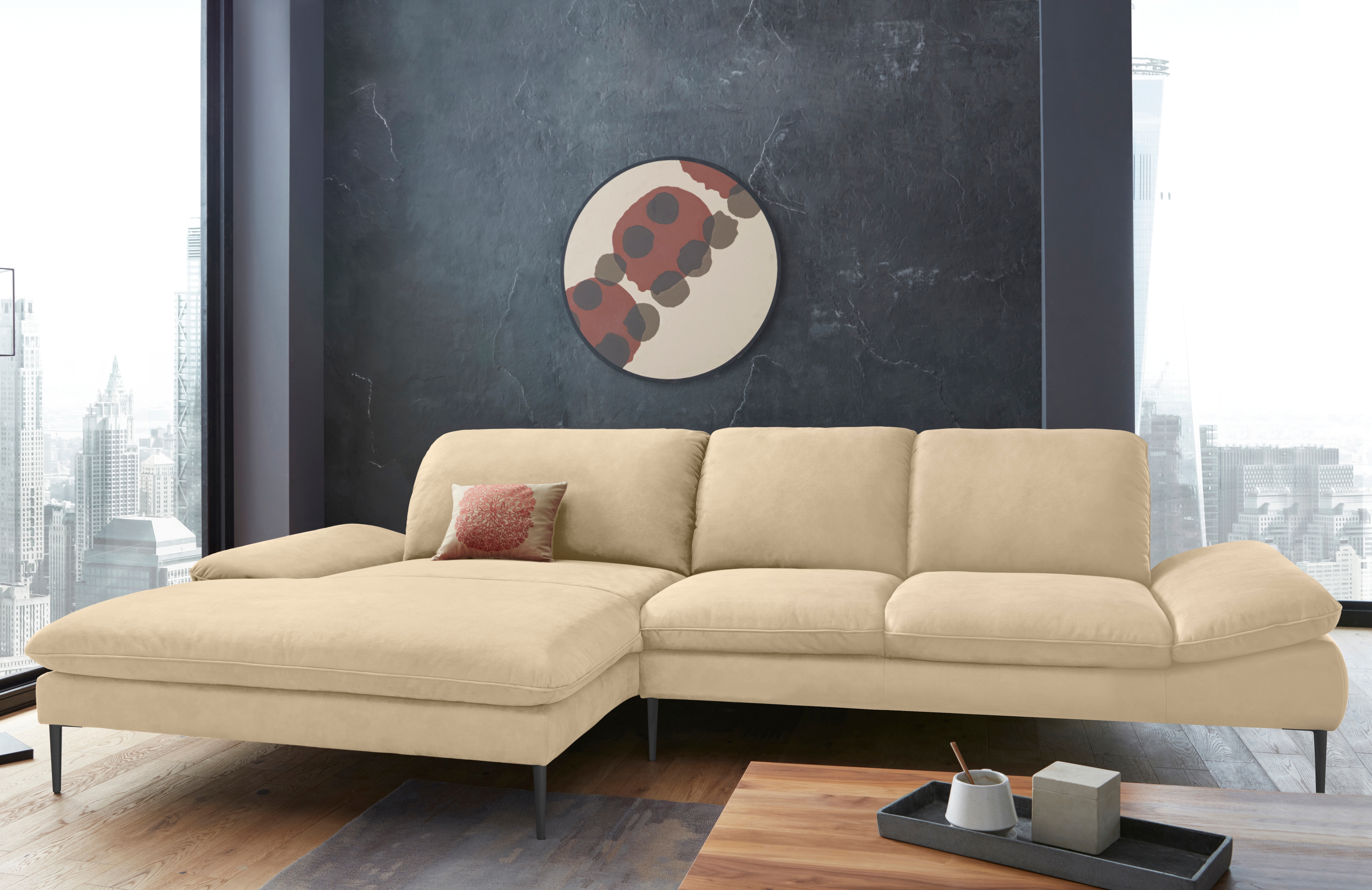 W.SCHILLIG Ecksofa "enjoy&MORE, Designsofa, bequem, zeitlos und elegant, L-Form" Sitztiefenverstellung, Füße schwarz pulverbeschichtet, Breite 340 cm