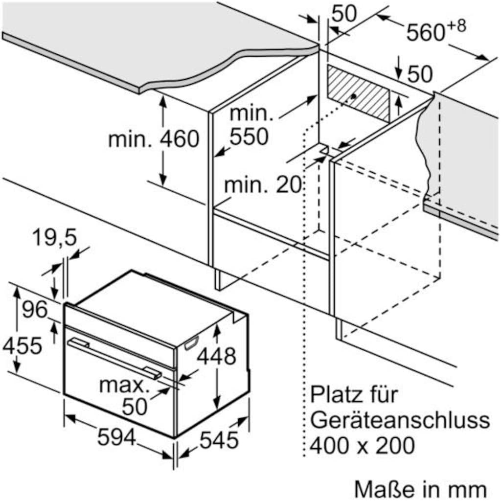 SIEMENS Einbau-Mikrowelle »CO565AGS0«, Dampfgarfunktion-Mikrowelle-Grill, 3000 W