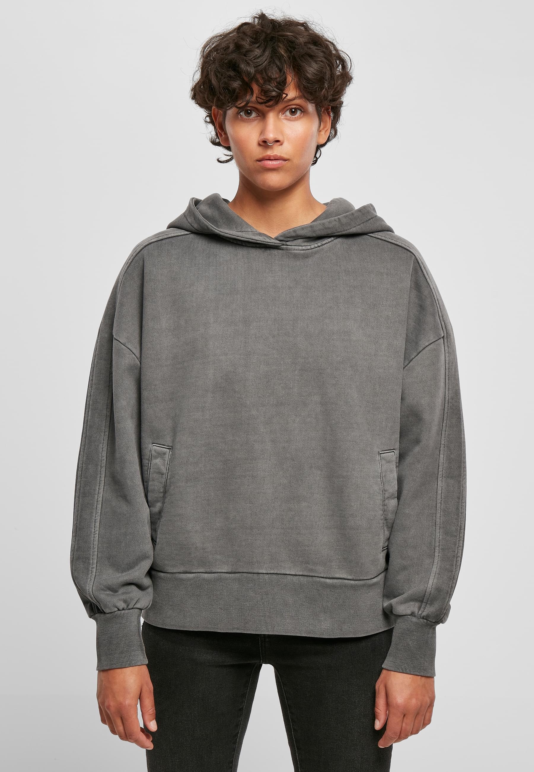URBAN CLASSICS Kapuzenpullover »Urban Classics Damen Ladies Heavy Terry Garment Dye Hoody«, (1 tlg.)