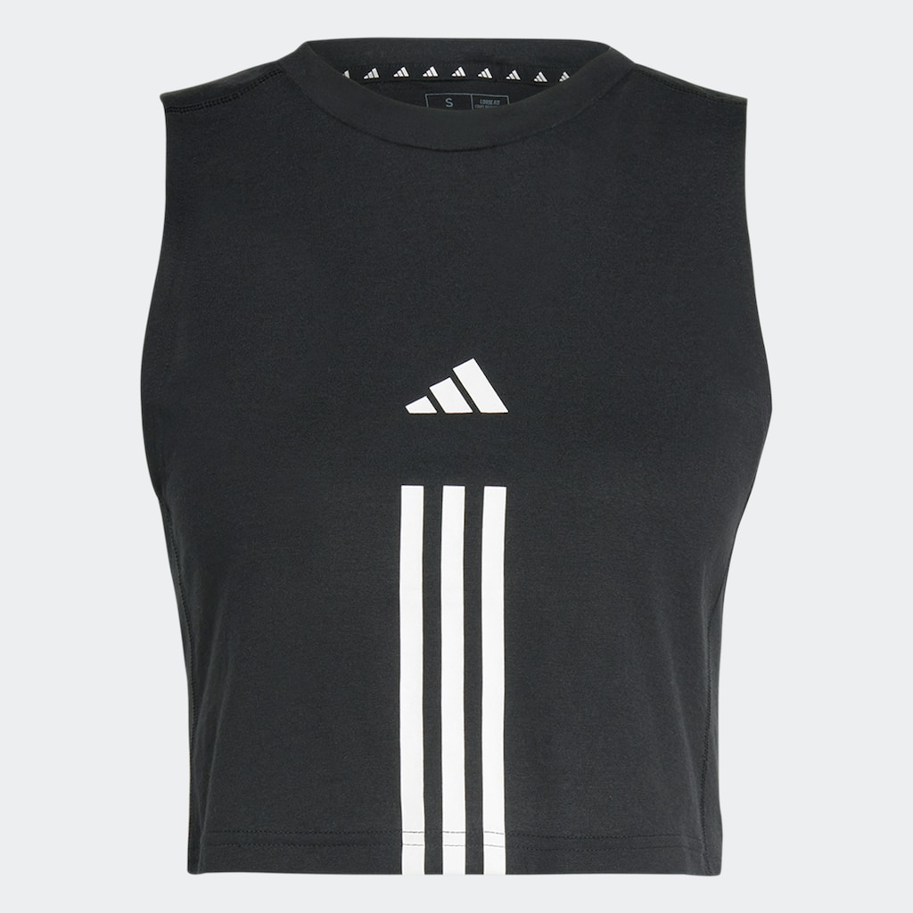 adidas Performance Tanktop »TRAIN ESSENTIALS TRAIN COTTON 3-STREIFEN CROP«