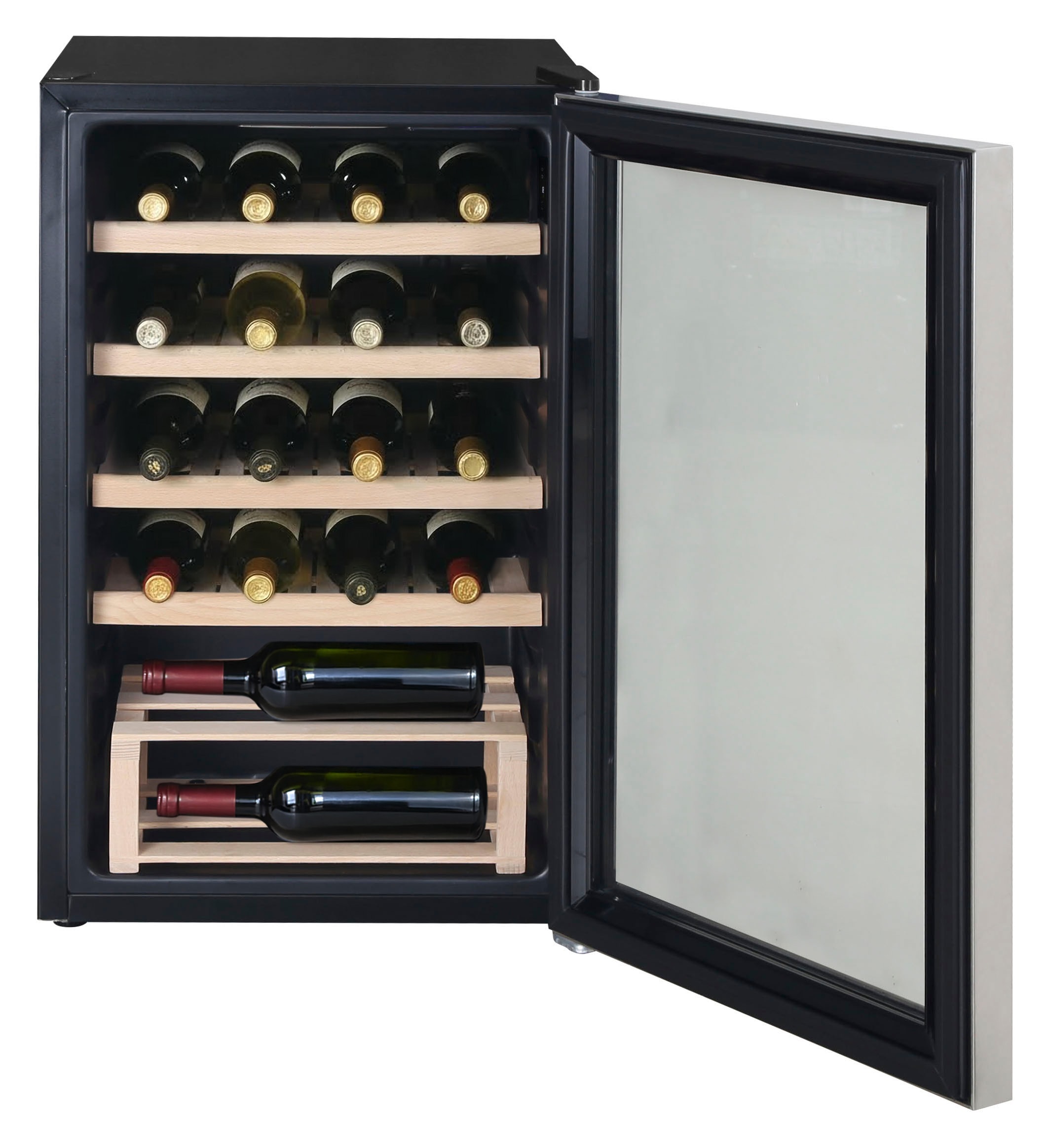 Hanseatic Weinkühlschrank »HWC20FCBH-2,« für 20 Stk. Standardflaschen á 075l mit digitaler Temperaturanzeige, LED Beleuchtung