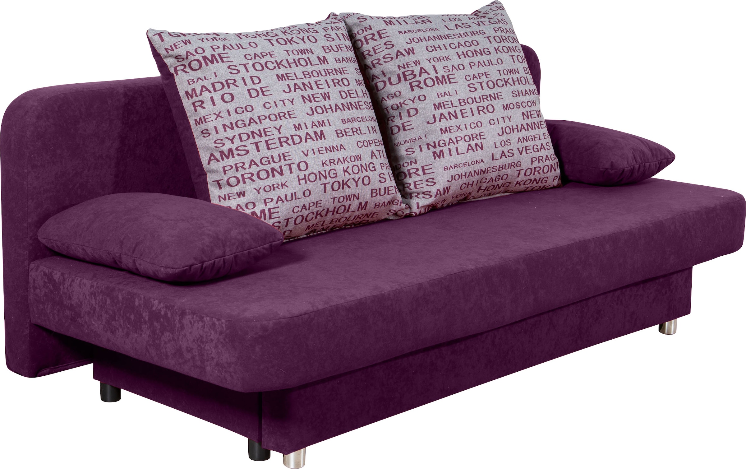 COLLECTION AB Schlafsofa »Ulla inkl. Bettfunktion und Bettkasten«, Schlafsofa,Bettfunktion,Bettkasten,inkl. Rückenkissen,Armlehnekissen