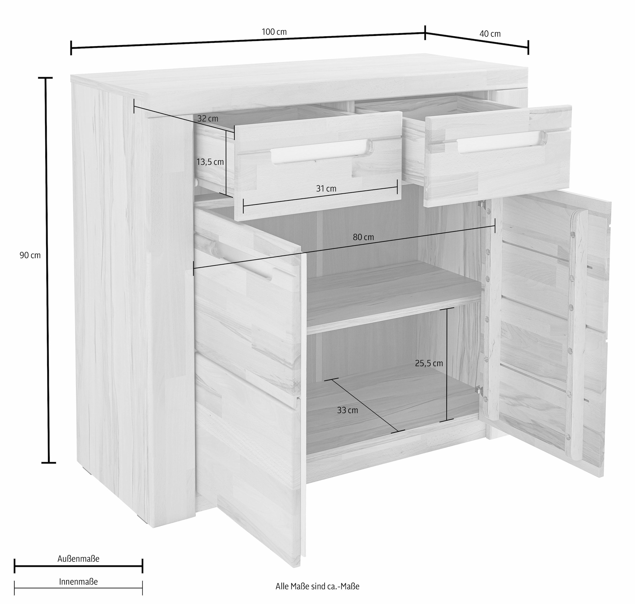 Home affaire Sideboard »Kolding«, Breite 100 cm