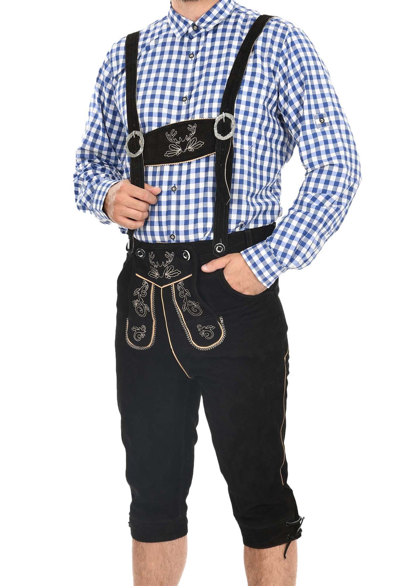 Alessandro Salvarini Trachtenlederhose »ASSeppl«, Lederhose aus Echtleder mit Träger im traditionellen Stil