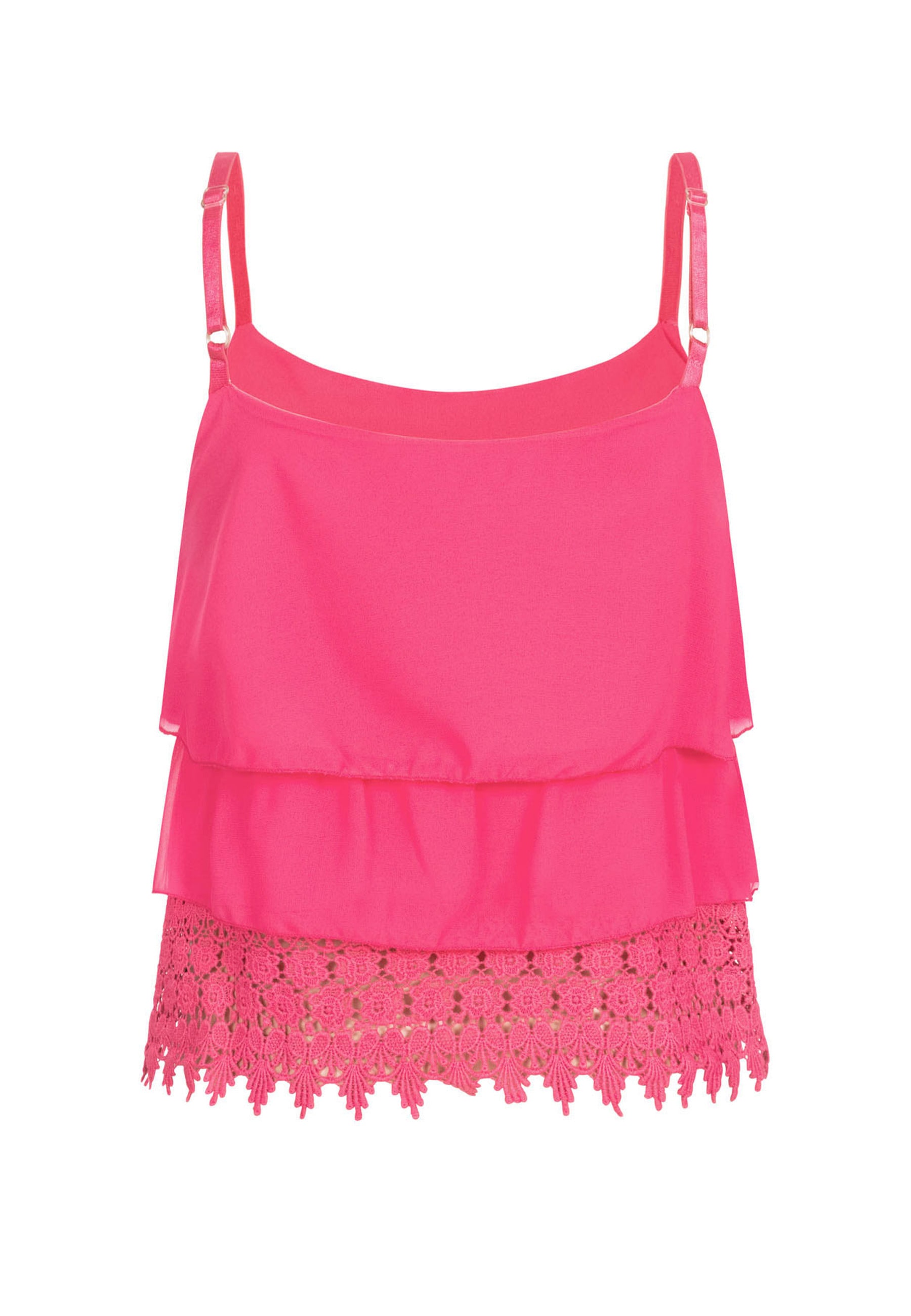 CLOUD 5IVE Tanktop »CLOUD 5IVE Chiffon Stufen Top mit Spitze 3-lagig«