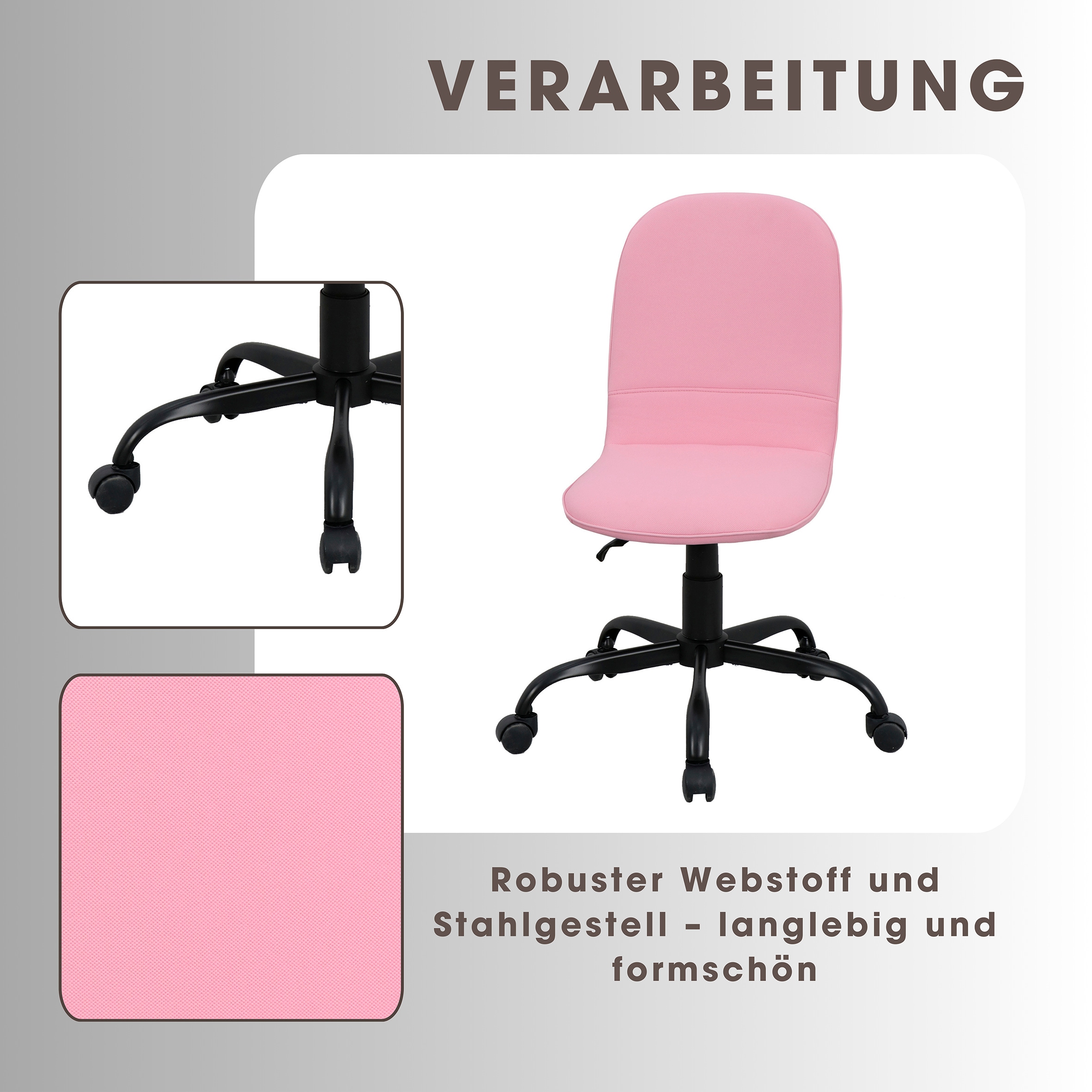 byLIVING Bürostuhl »Trolly«, 1 St., Webstoff, moderner Kinderstuhl / Drehstuhl, clever zusammenklappbar