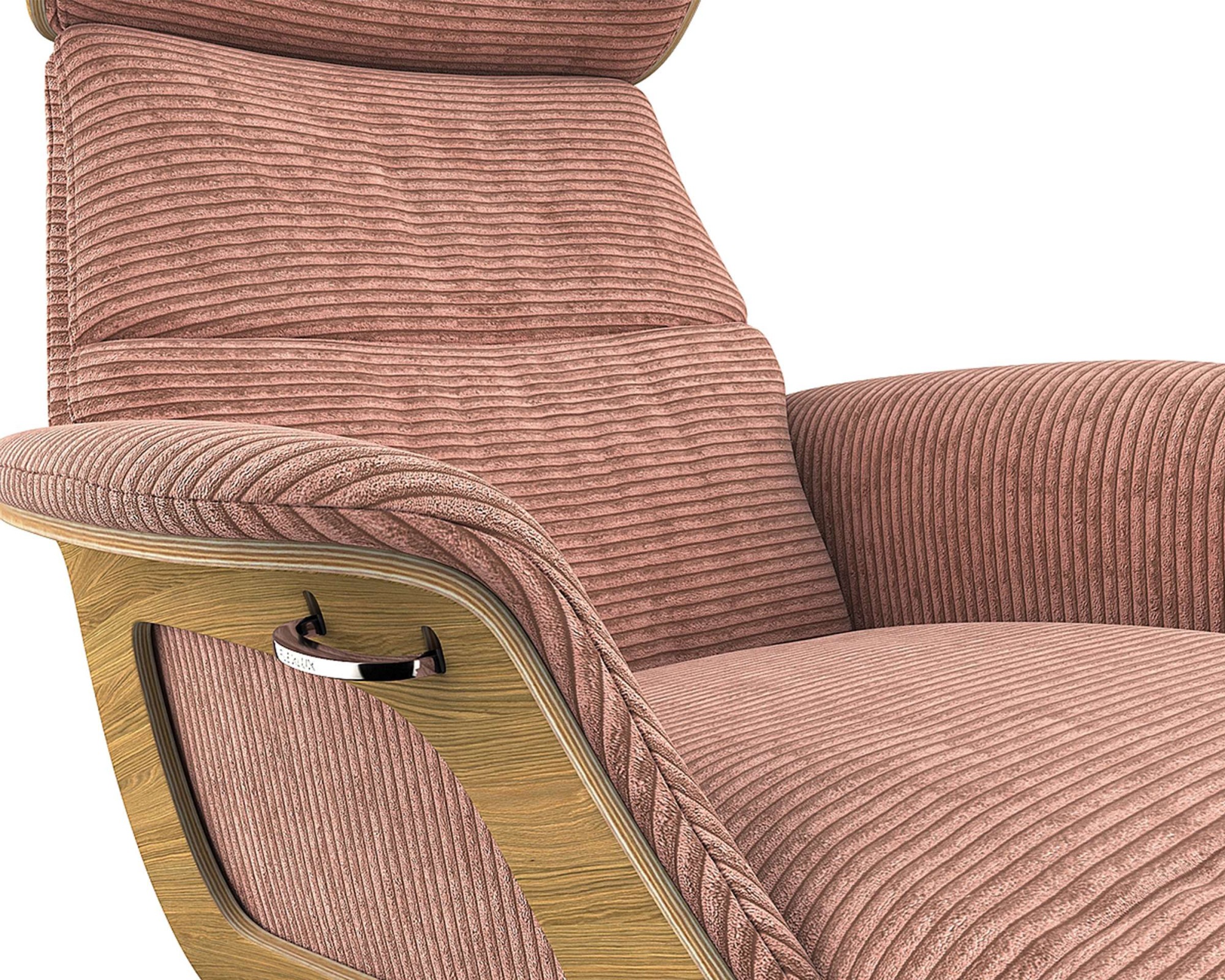 FLEXLUX Loungesessel »Clement Chaislongue, Relaxstuhl, Liegesessel,«, Rücken- & Kopfteilverstellung, Armlehne, Eiche geölt, Fuß Alu