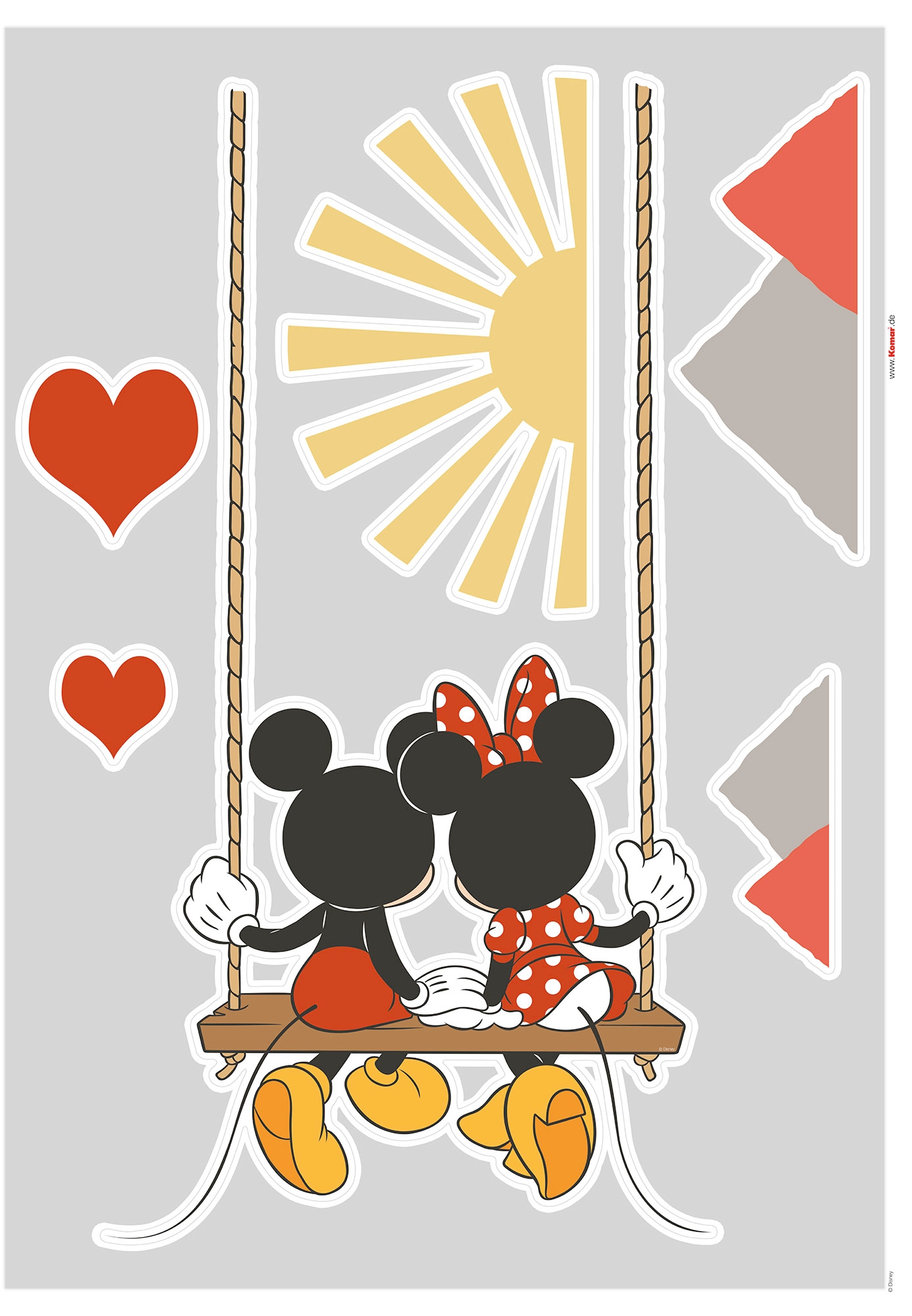 Komar Wandtattoo "Mickey Swing - Größe 50 x 70 cm" selbstklebend, Wandsticker, Kinderzimmer