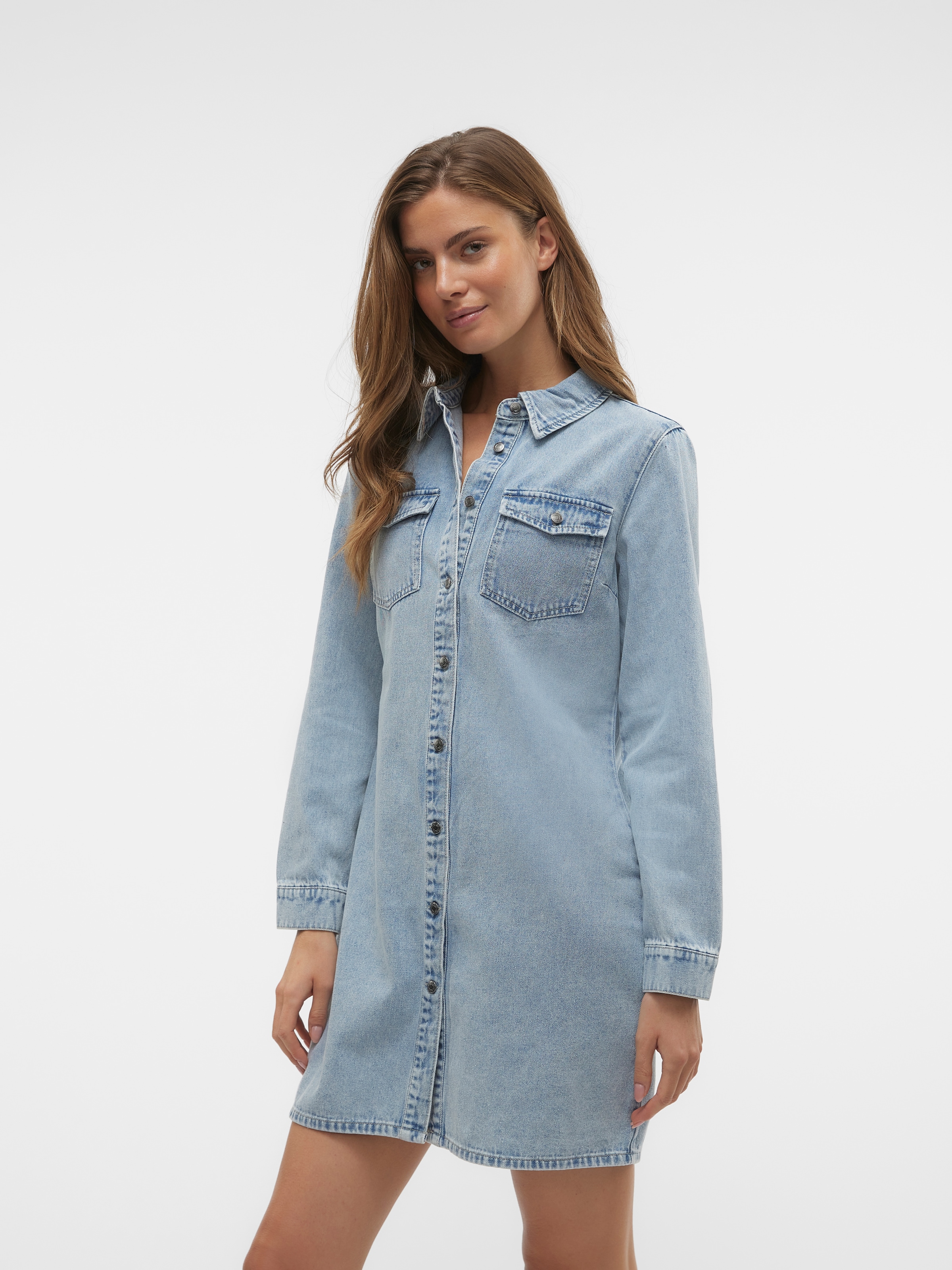 Vero Moda Jeanskleid "VMJENNIE LS SHORT DENIM DRESS GA NOOS"