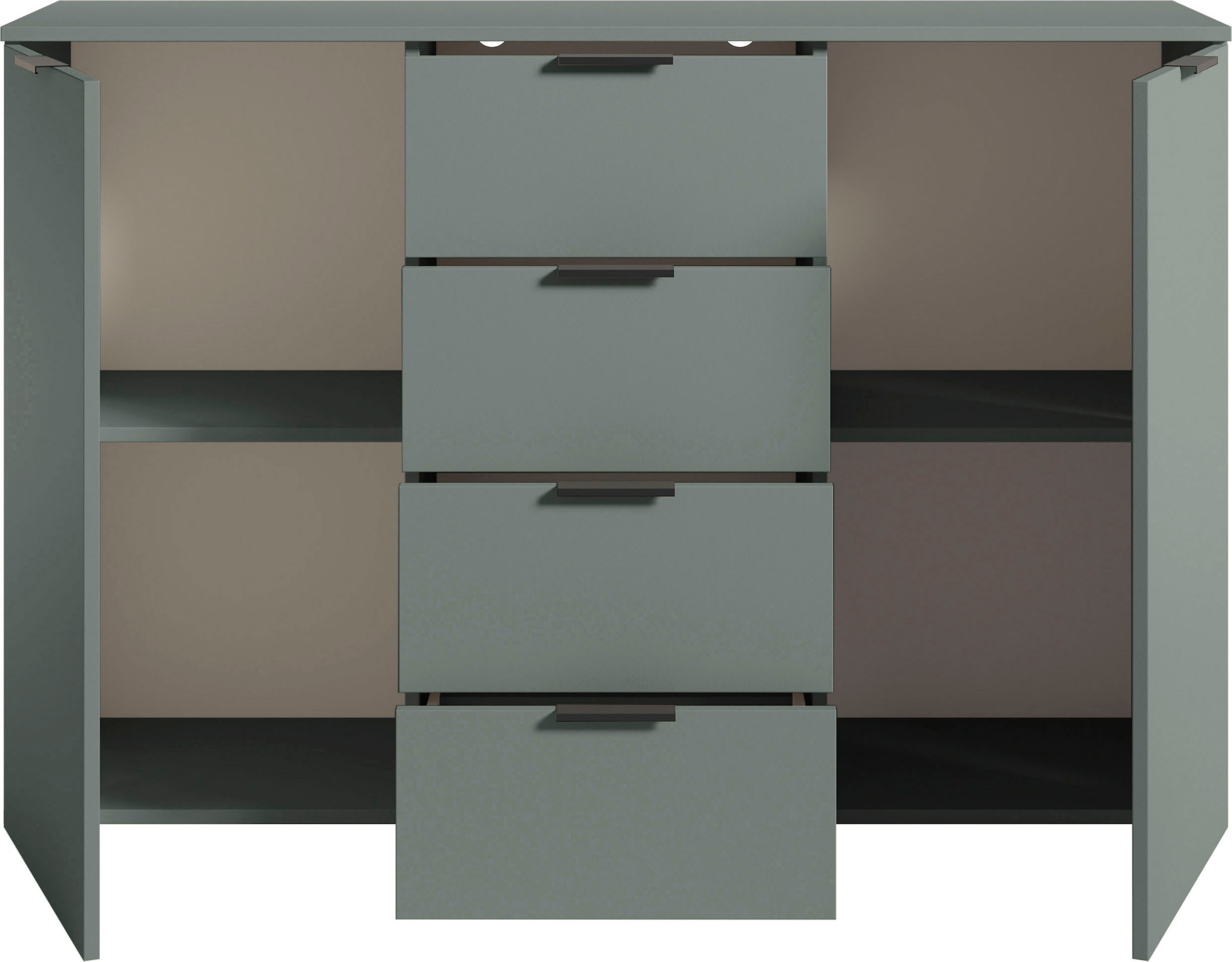 HBZ Sideboard »Linz Kommode, BxHxT 135x90x40cm«, (1 St.), Breite 135cm,Lip-Griff, Melaminbeschichtung