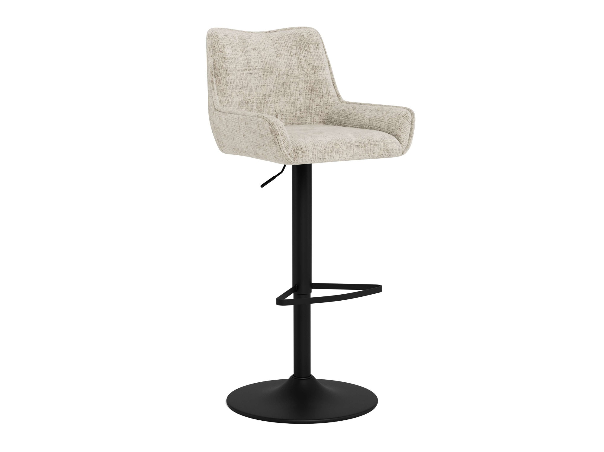 ACTONA GROUP "Eddie, Thekenhocker, Barstuhl mit Rückenlehne und Fußstütze" Set, 2, 2 Stk. tlg. Barhocker, Stoffbezug, geschwungene Form, Gaslift, Drehfunktion, FSC™