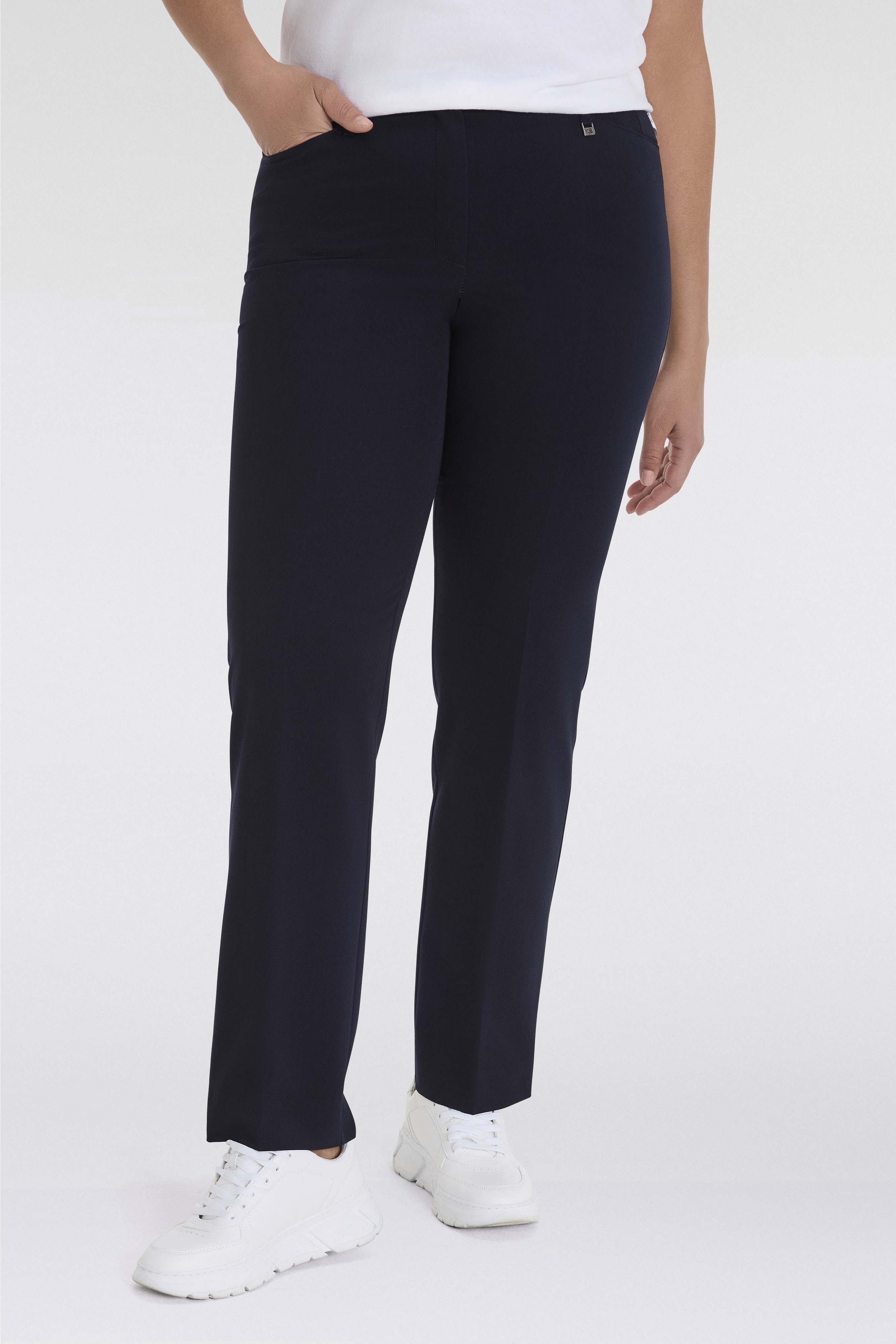 KjBRAND "Hose Bea in Bi-Stretch Kammgarnoptik mit Bügelfalte" Sommerhose, ideal für kräftige Oberschenkel