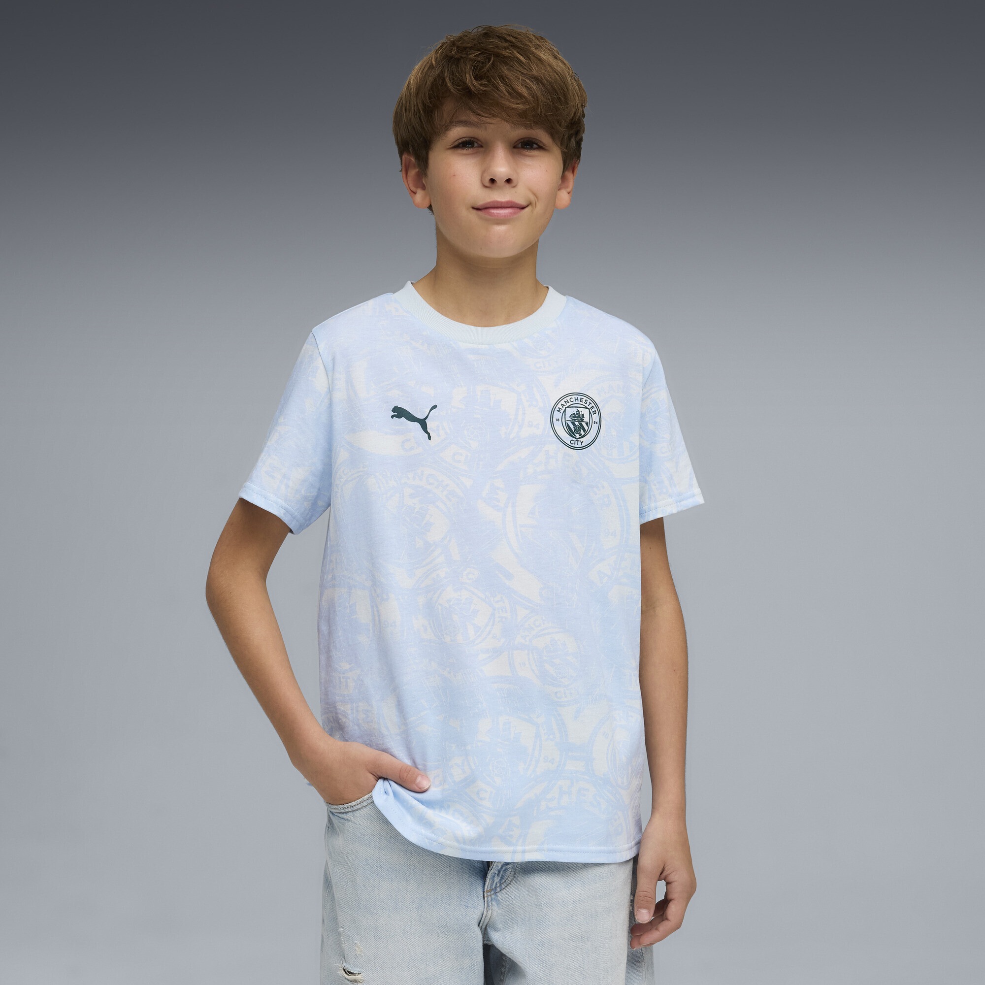 PUMA T-Shirt »Manchester City FtblCulture T-Shirt mit Allover-Print Jungen«