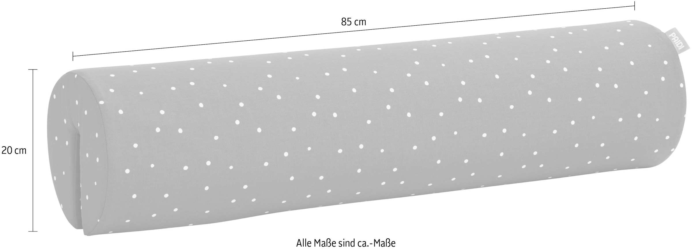 PAIDI Nackenkissen »in verschiedenen Farben, gepunktet, 85 cm, Baumwolle, Bettkantenschutz« Aufsteckkissen, abnehmbarer und waschbarer Bezug, Rückenkissen