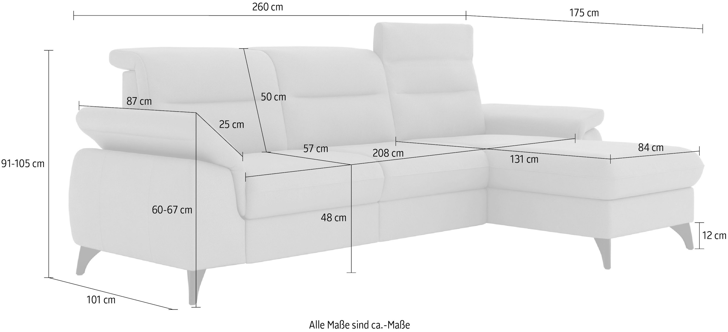 sit&more Ecksofa »Astoria L-Form«, wahlweise mit motorischer Relaxfunktion