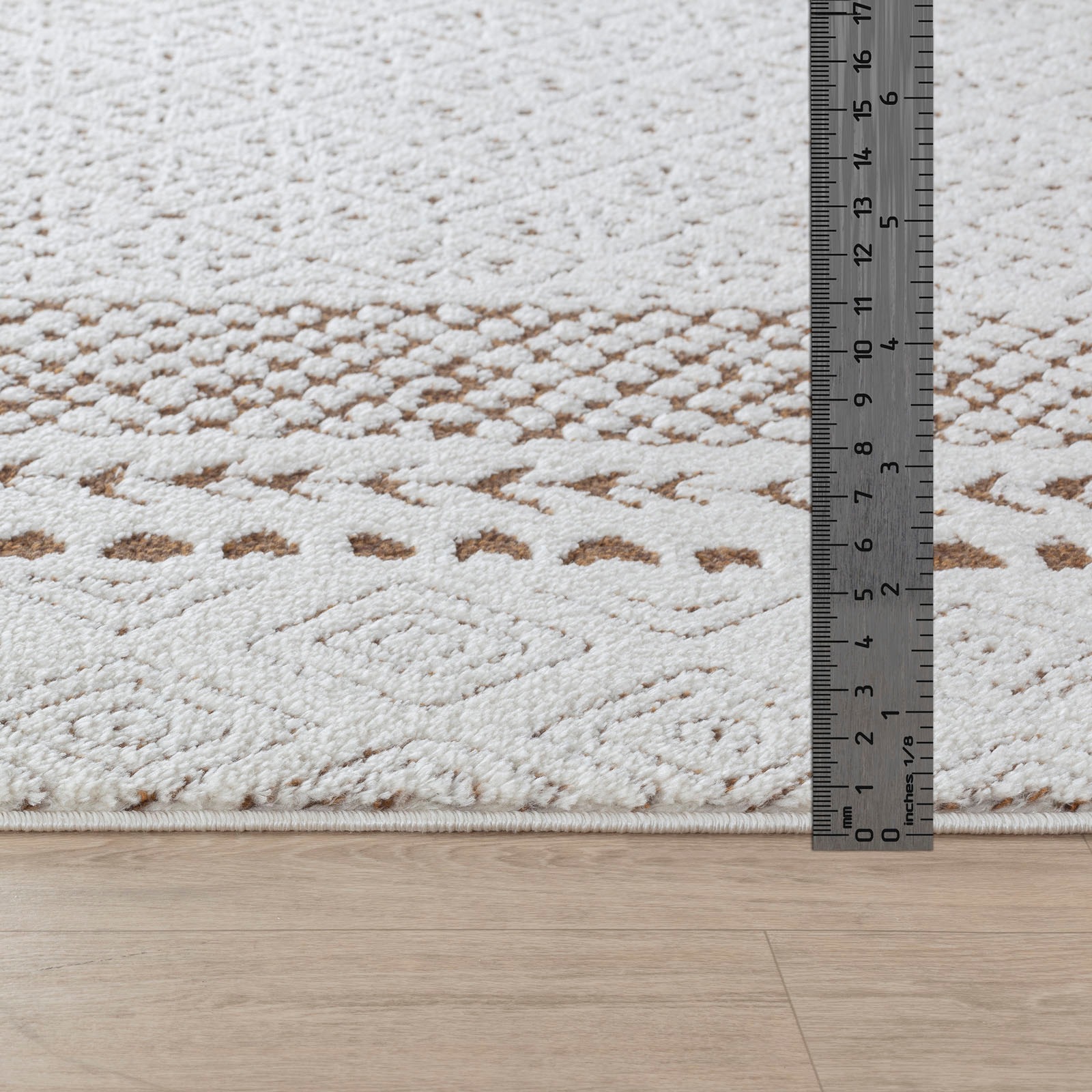 Livabliss Teppich »MONACO«, rechteckig, 14 mm Höhe, Skandinavischer Teppich, Kurzflor Boho-Wohnzimmerteppich