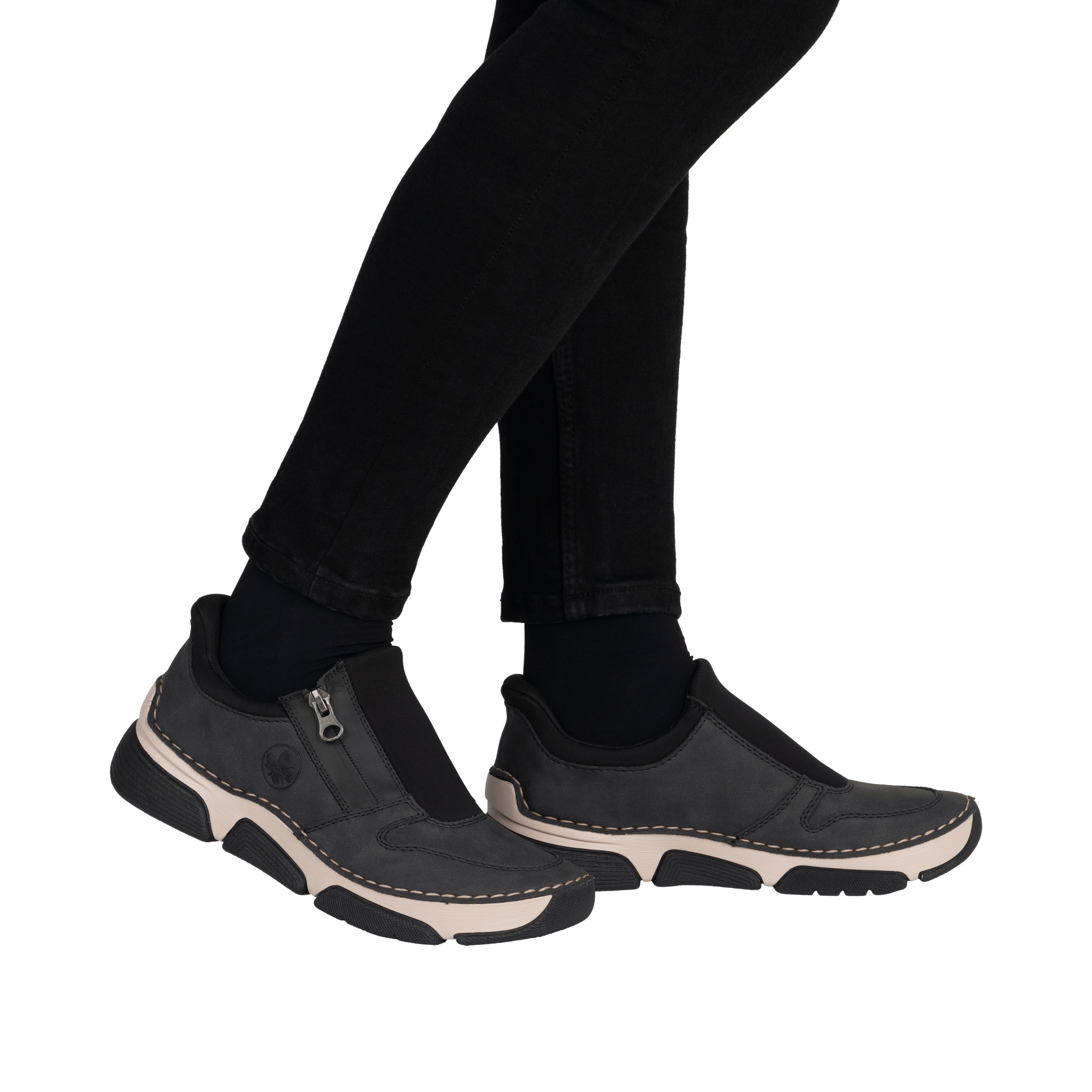 Rieker Slip-On Sneaker »Ready2GO«, Halbschuh, Freizeitsneaker mit seitlichem Reißverschluss