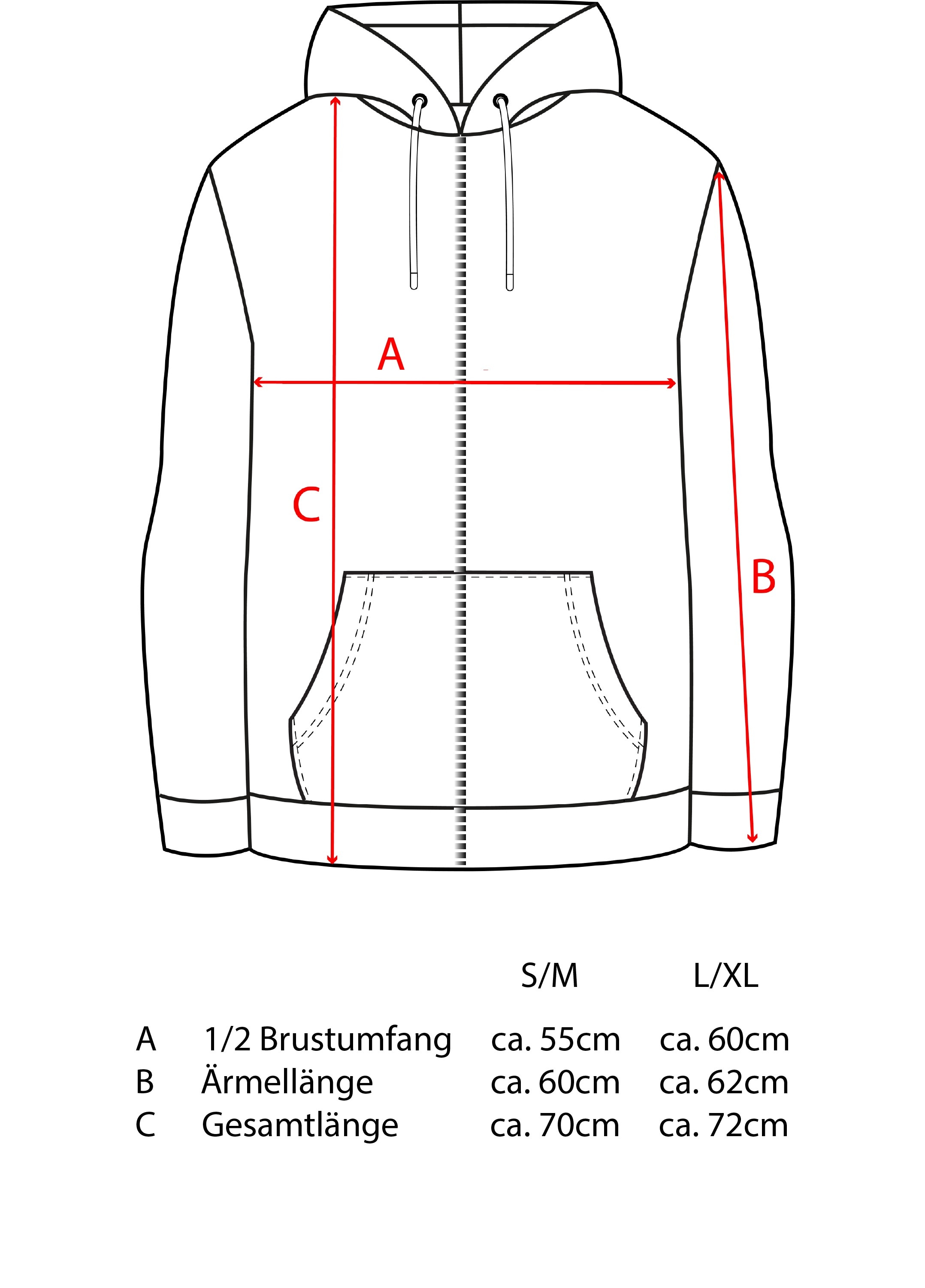 Zwillingsherz Kapuzensweatjacke Regular-Fit, Kapuze, Langarm, Reißverschluss, Neon-Details