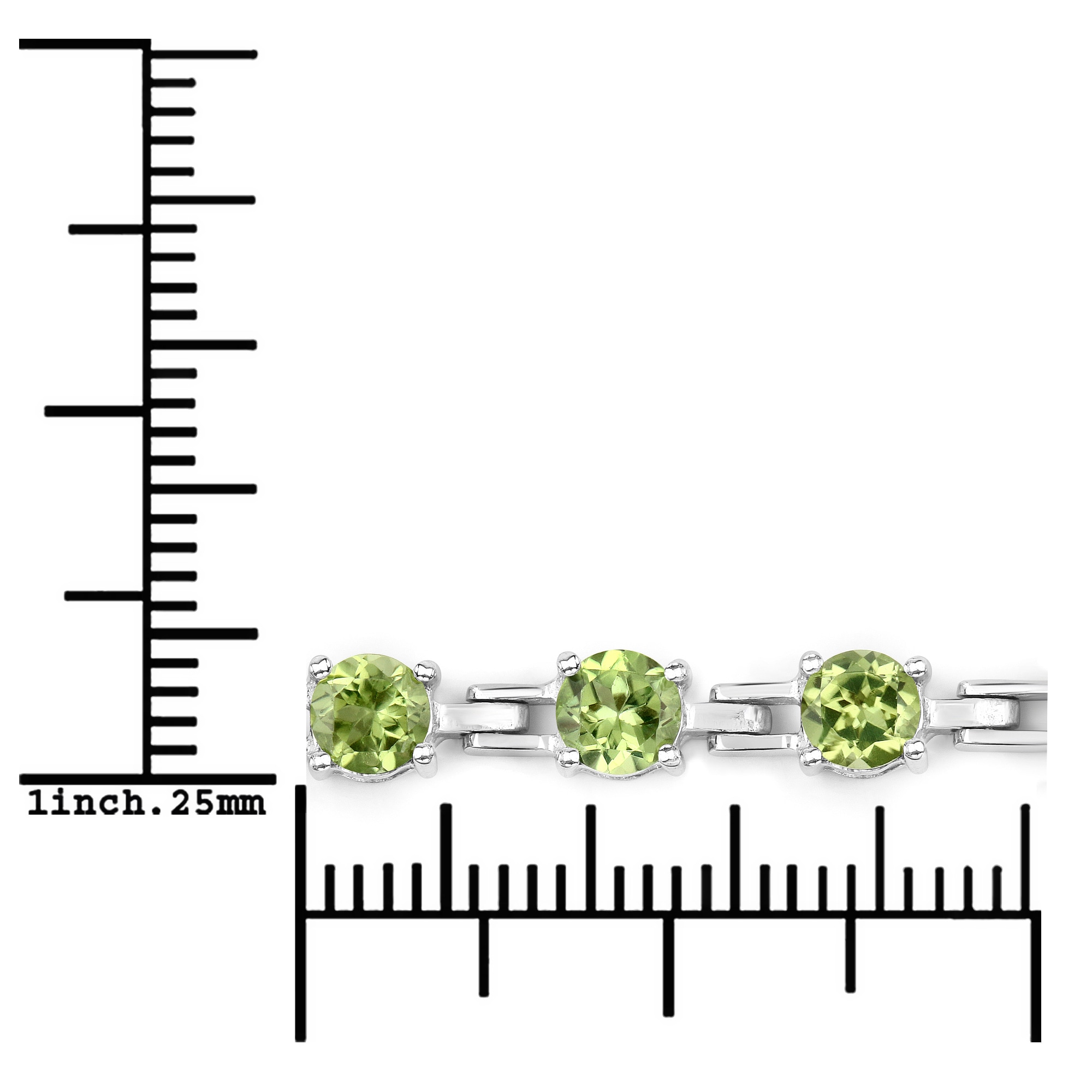 Vira Jewels Armband »925-Sterling Silber rhodiniert Peridot rund«