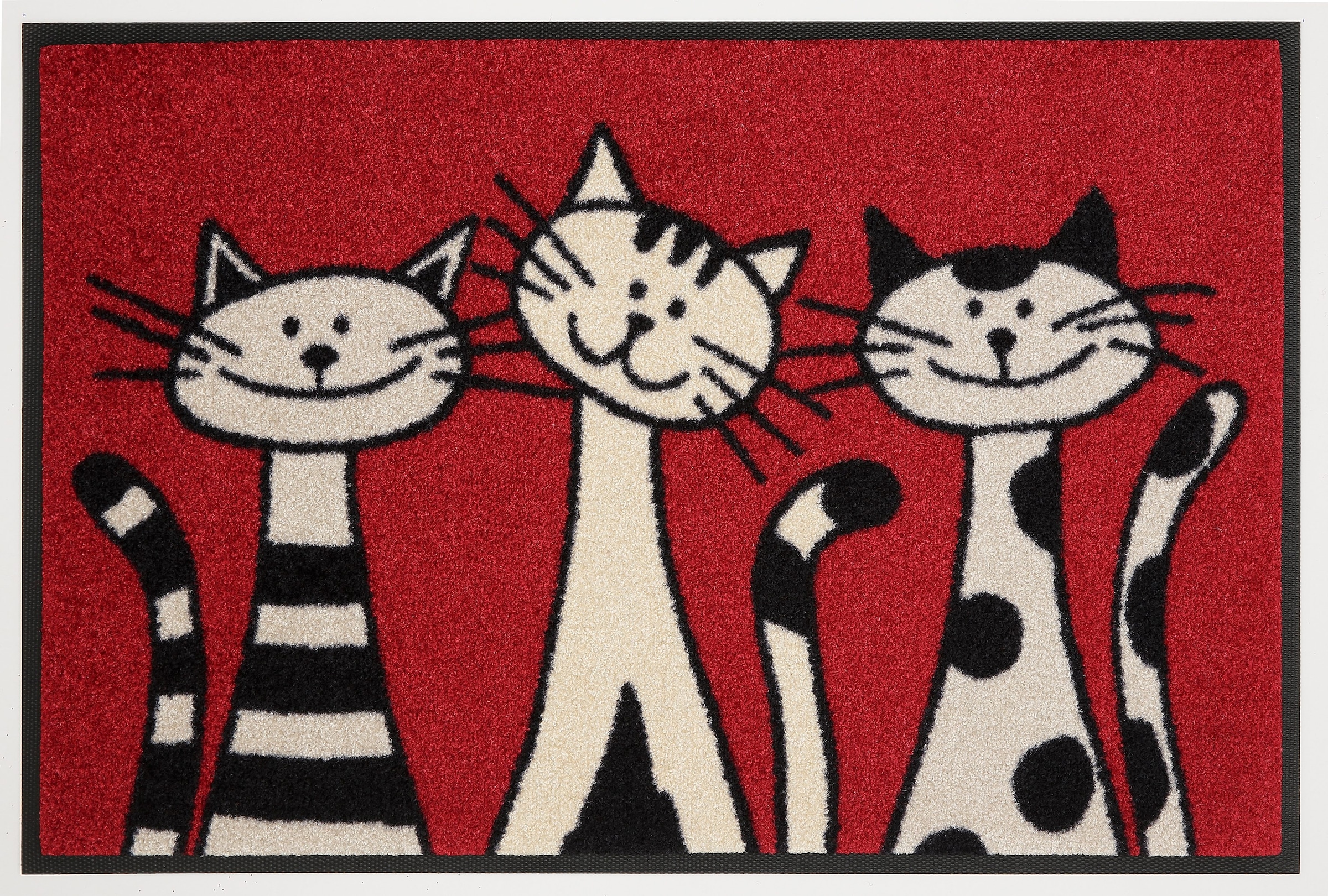 wash+dry by Kleen-Tex Fußmatte "Three Cats" rechteckig 9 mm Höhe Schmutzfan günstig online kaufen