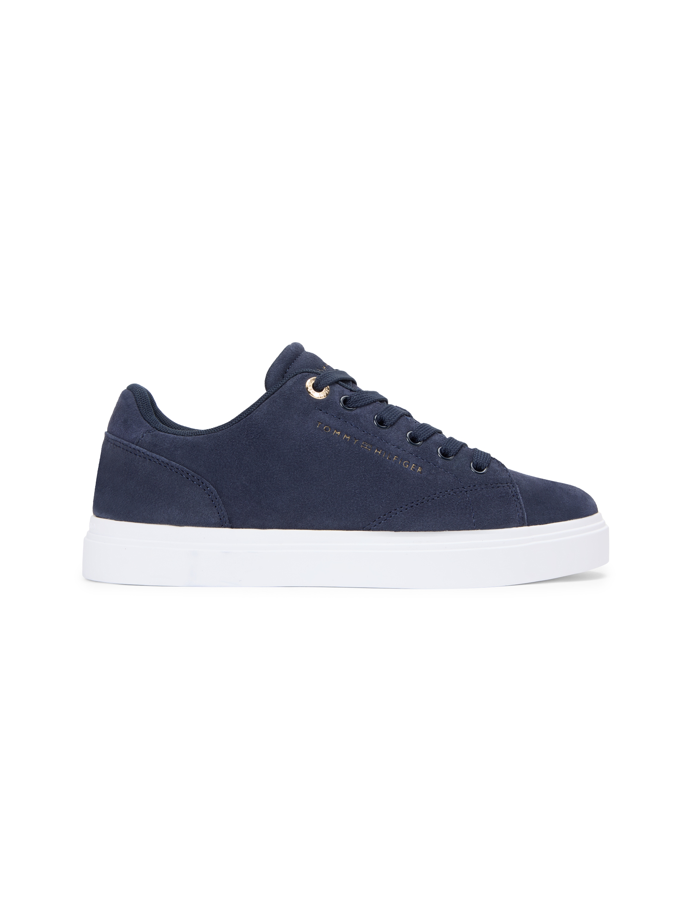 Tommy Hilfiger Plateausneaker »TH FEMININE CUPSOLE SUEDE«  Freizeitschuh, Halbschuh, Schnürer mit Logoschriftzügen
