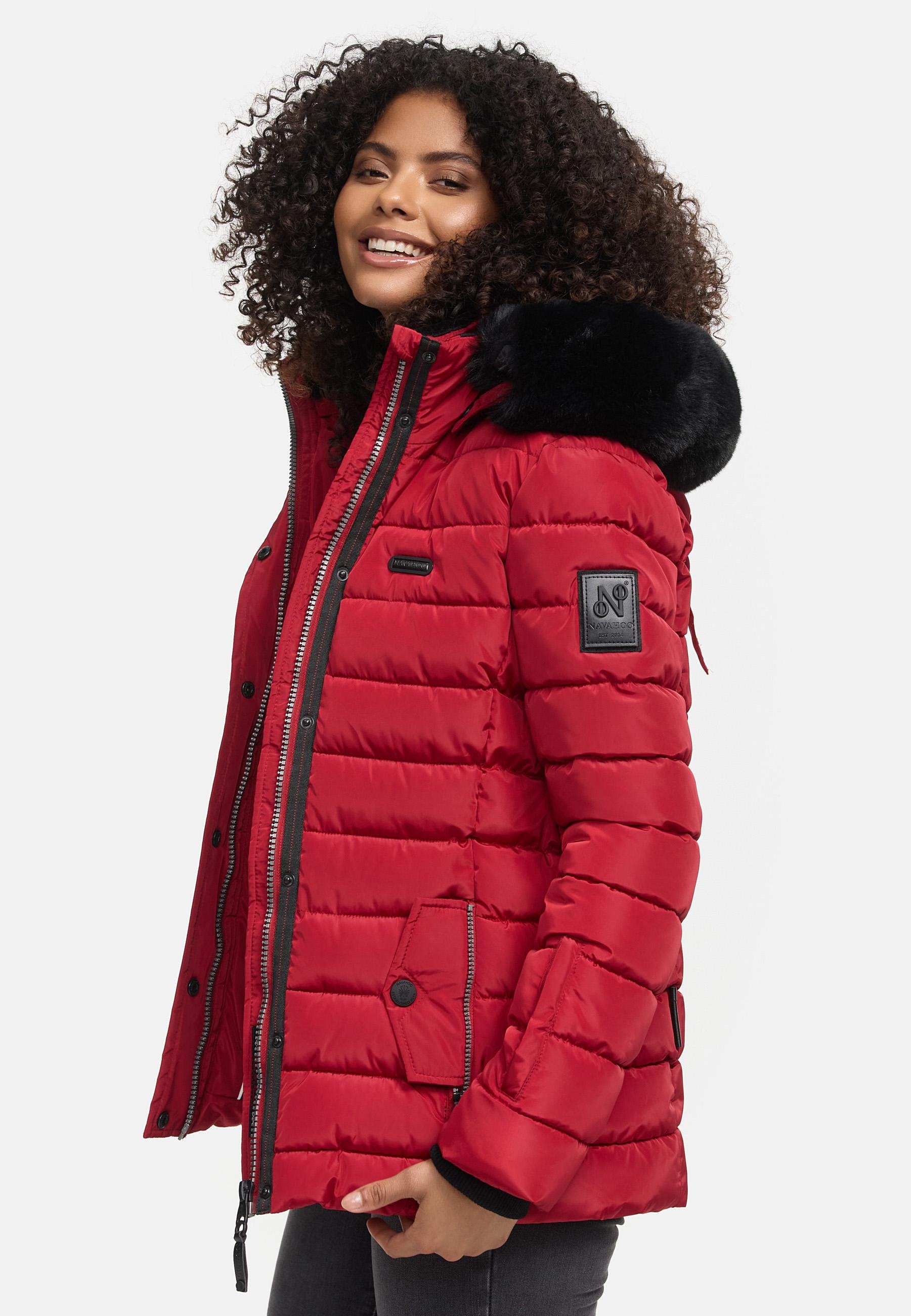 Navahoo Steppjacke »Milianaa«, mit Kapuze, Edle Winterjacke mit weicher Kunstfell-Kapuze