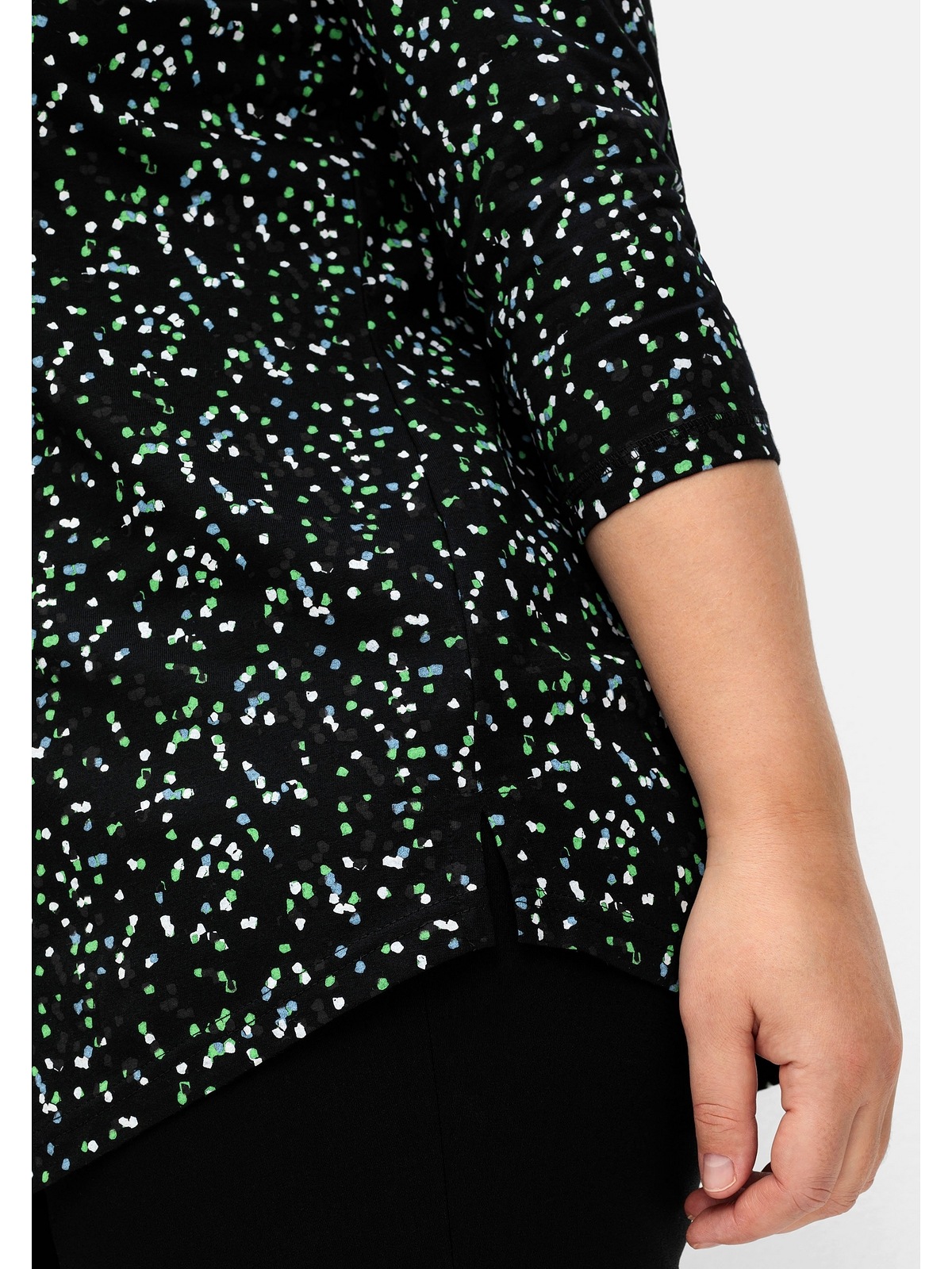 Sheego 3/4-Arm-Shirt »Große Größen«, mit grafischem Minimalprint