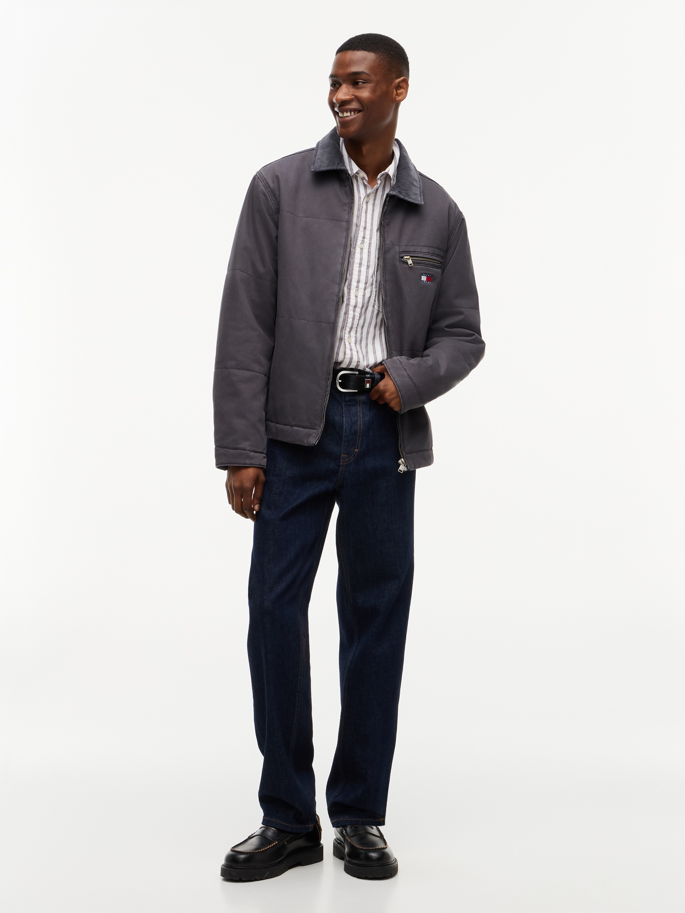 Tommy Jeans Anorak »QUILTED COTTON JACKET« ohne Kapuze Regular fit mit Reißverschlusstaschen