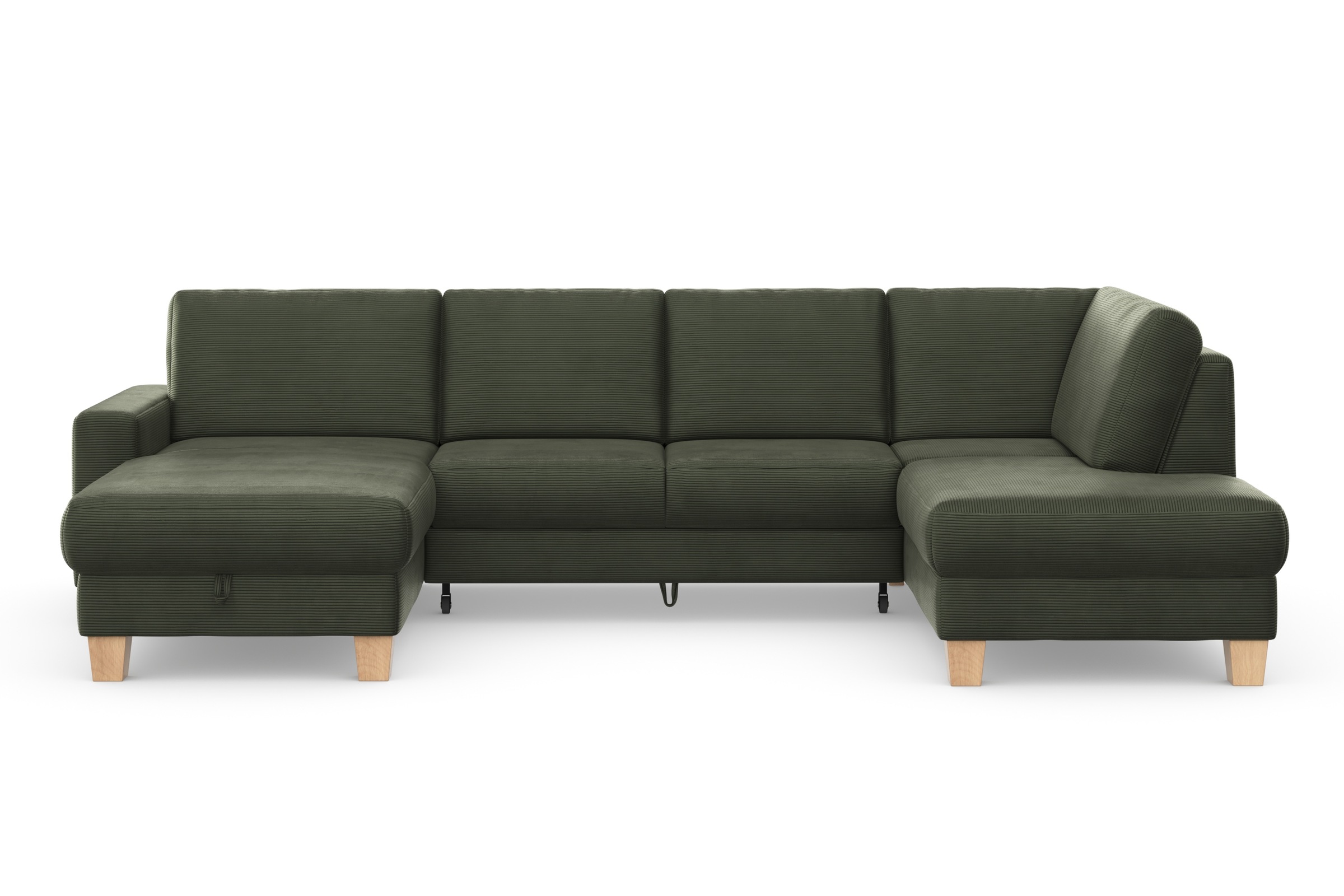 Home affaire Wohnlandschaft »Summer U-Form«, mit oder ohne Bettfunktion und Bettkasten, Cord-Bezug