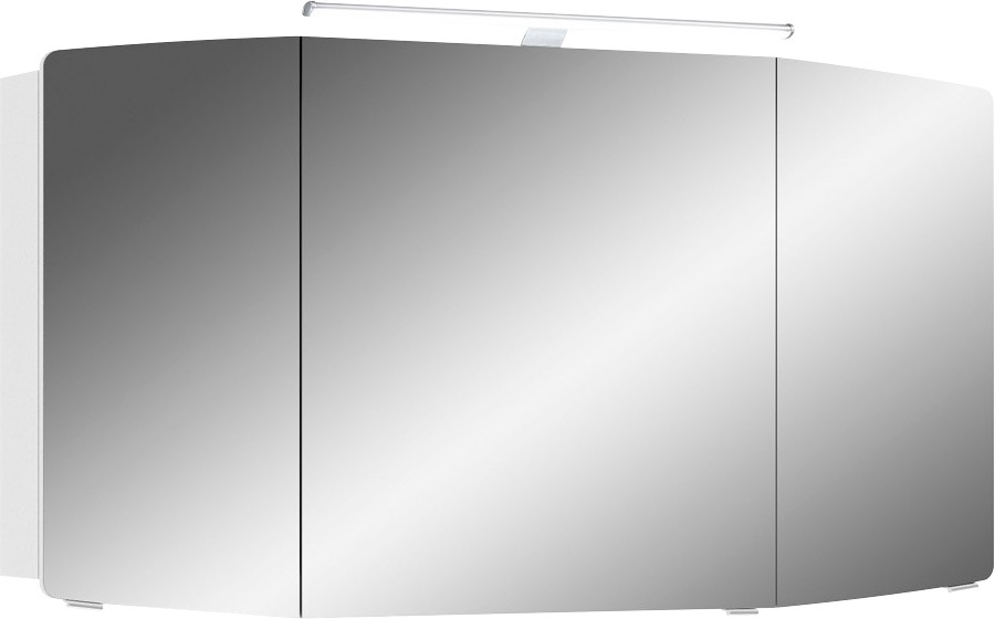 Saphir Badmöbel-Set »Cassca Sprint 3-teilig Mineralmarmor-Waschtisch mit LED-Spiegelschrank«, (4 St.), mit Midischrank, inkl. Türdämpfer, 6 Türen, 4 Türen