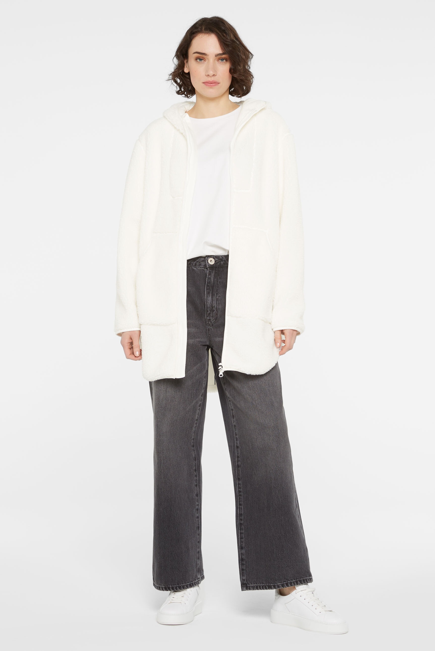 SENSES.THE LABEL Kapuzensweatjacke mit Zwei-Wege-Reißverschluss
