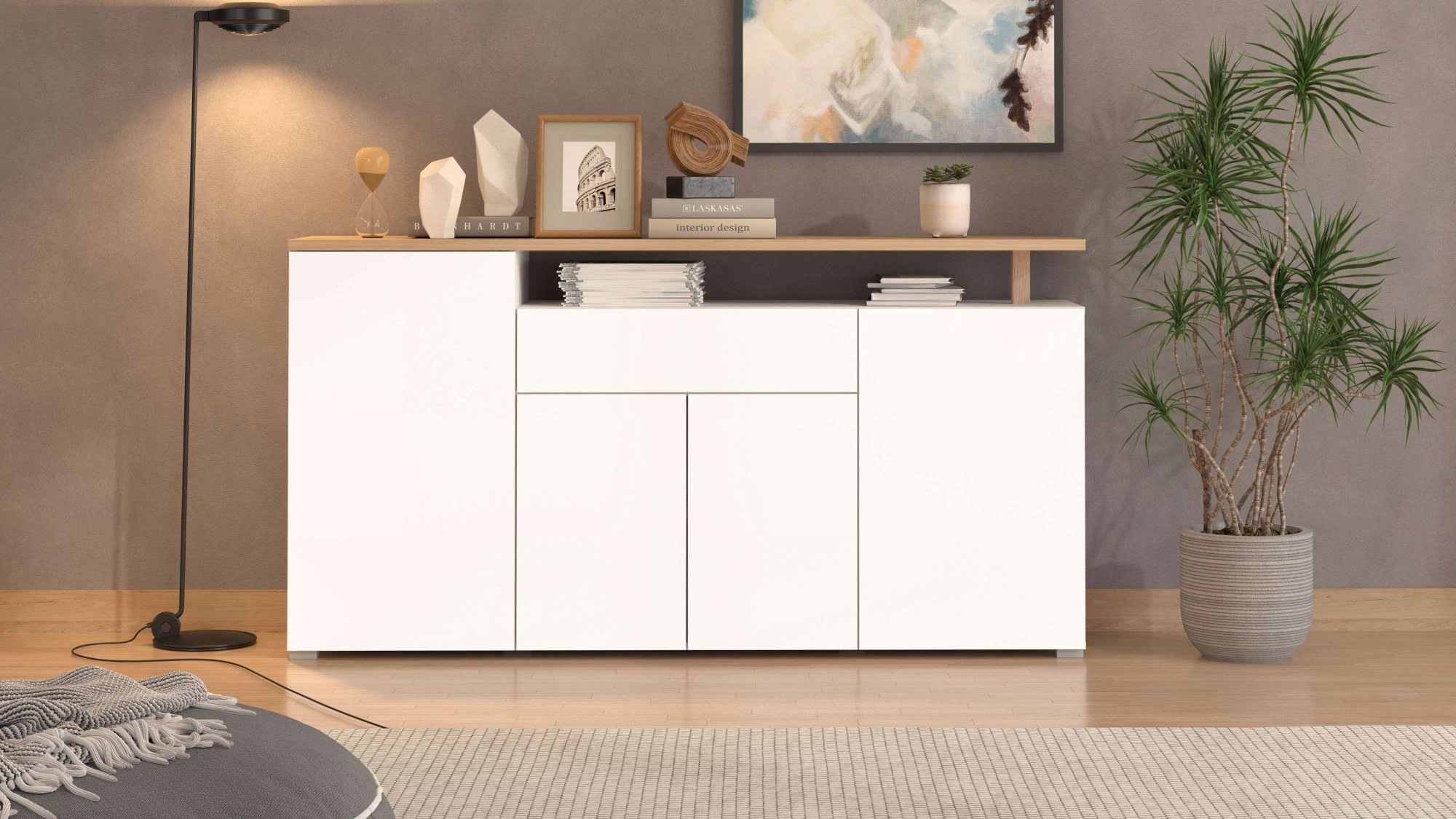Home affaire Sideboard "Aterno Kommode, Anrichte" Breite 179,5 cm, mit Push-to-Open Funktion