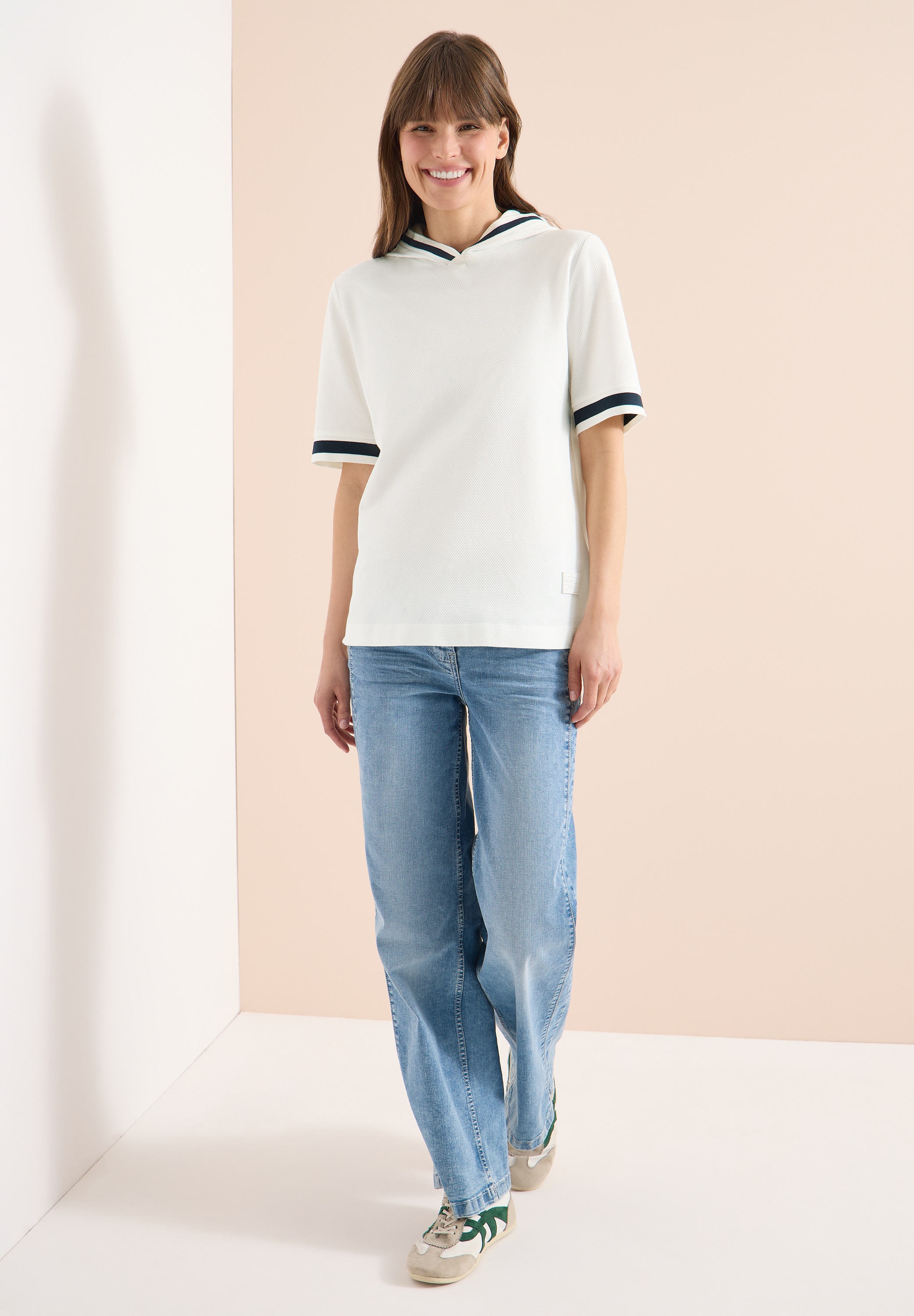 Cecil Kapuzenshirt aus Baumwolle mit Stretchante