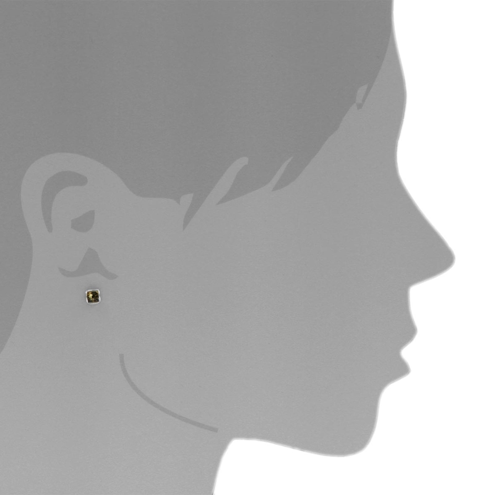 OSTSEE-SCHMUCK Paar Ohrstecker »- Classic 4x4 mm - Silber 925/000 - Bernstein«