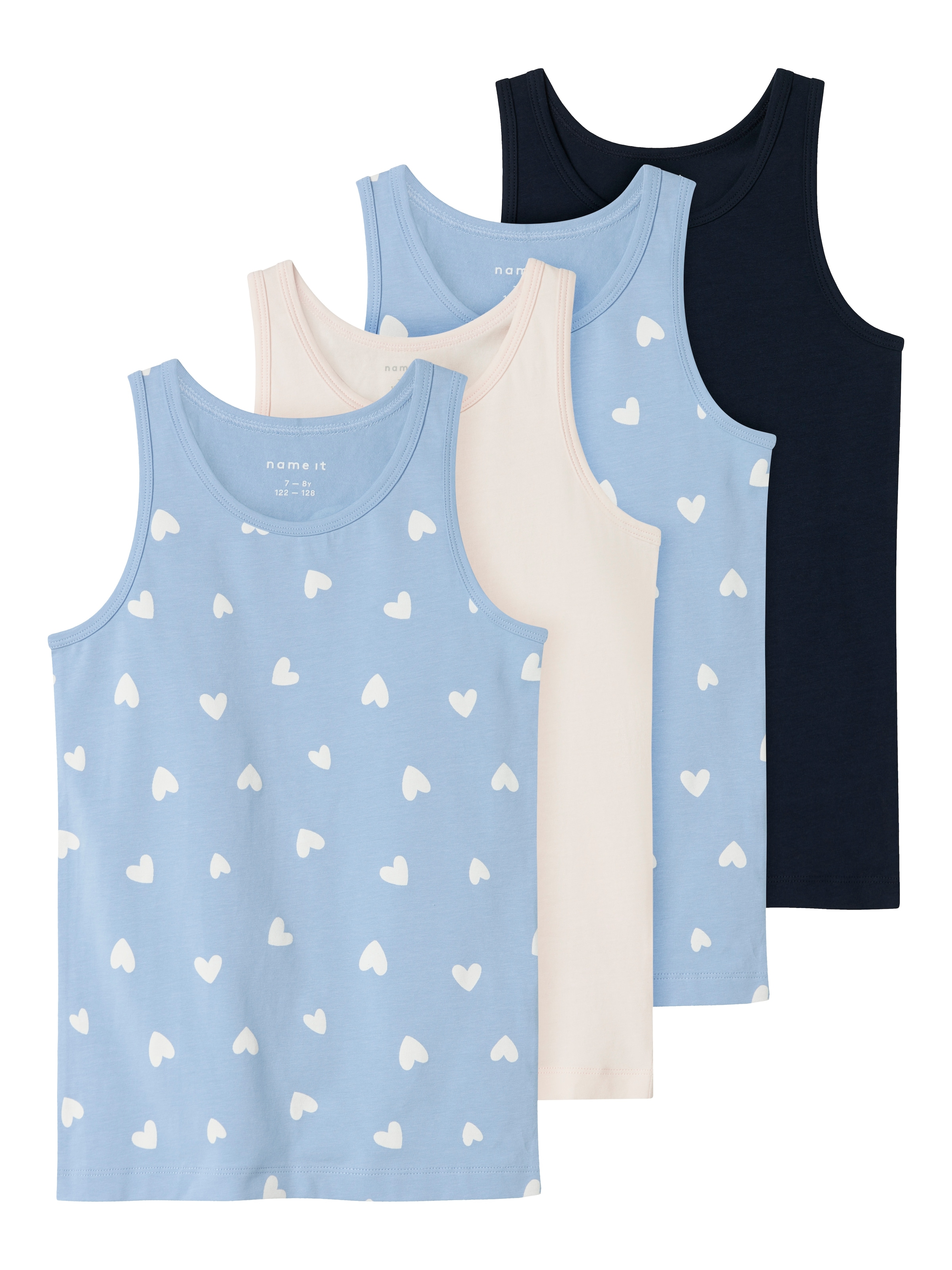 Name It Unterhemd »NKFTANK TOP 4P HEARTS NOOS«, (Packung, 4 St.)