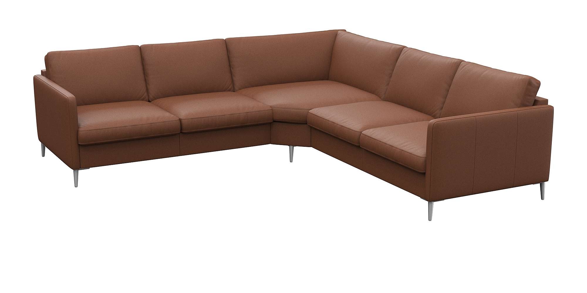 FLEXLUX Ecksofa »Fiore, gleichschenklig, bequem durch hochwertigem Sitzaufbau«, schmale Armlehnen, super Sitzkomfort durch Kaltschaum, Füße Alu