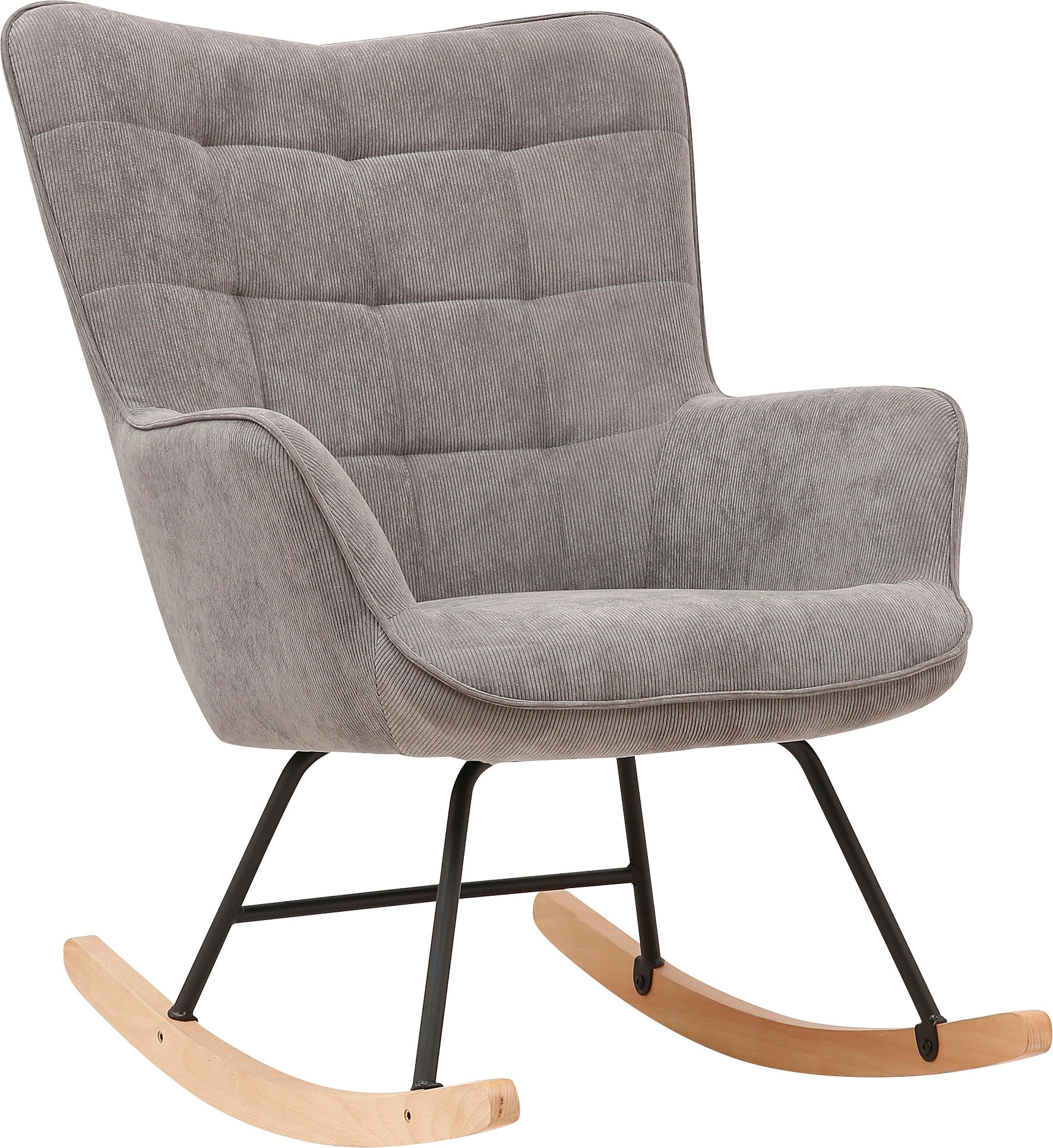 byLIVING Schaukelstuhl "Richie" () 1 Stk. moderne Metallbeine mit Holzkufe, günstig online kaufen