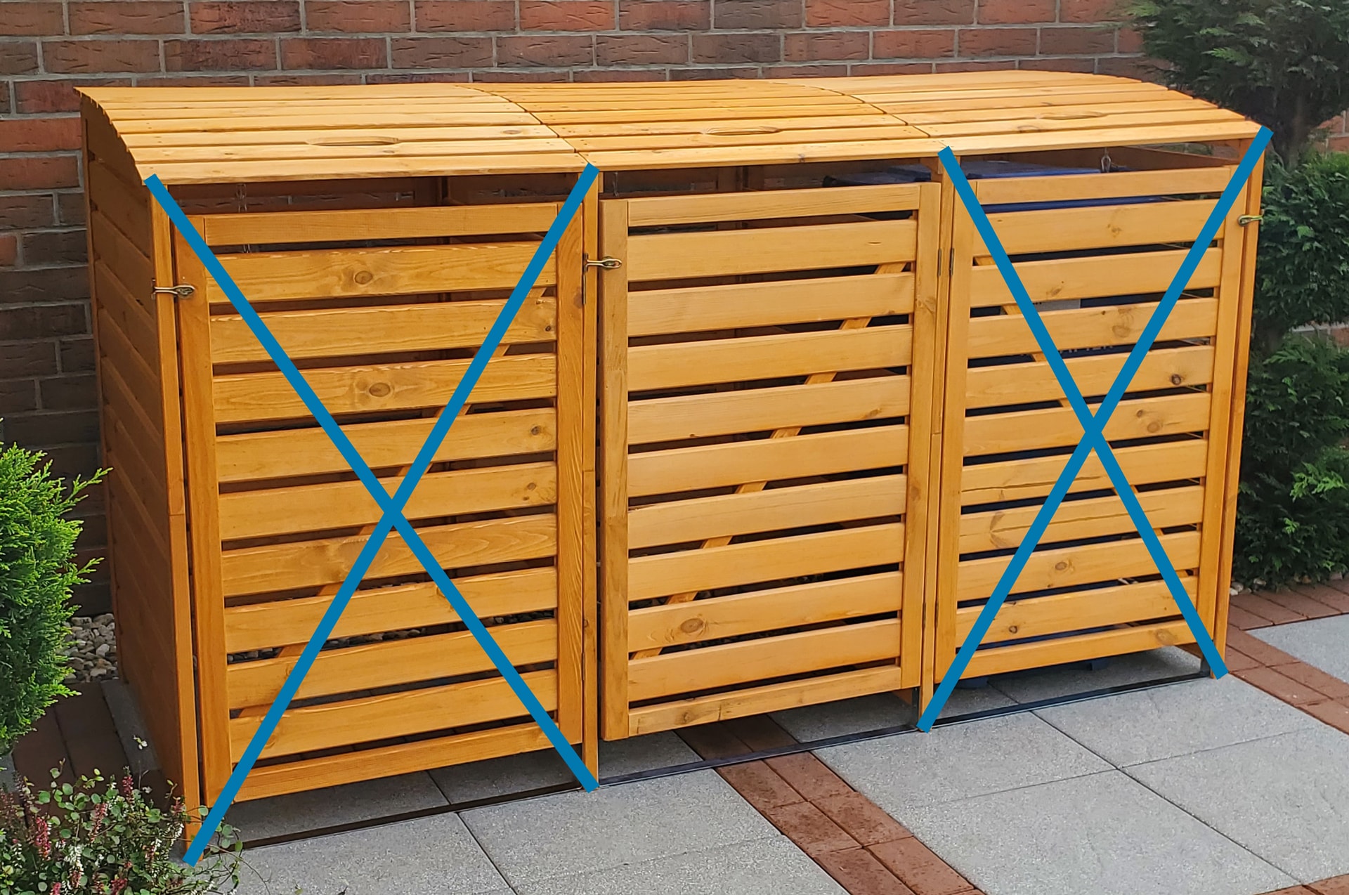 promadino Mülltonnenbox "Erweiterungsset für Vario III, aus Massivholz" passend für alle Tonnen bis 240 Liter