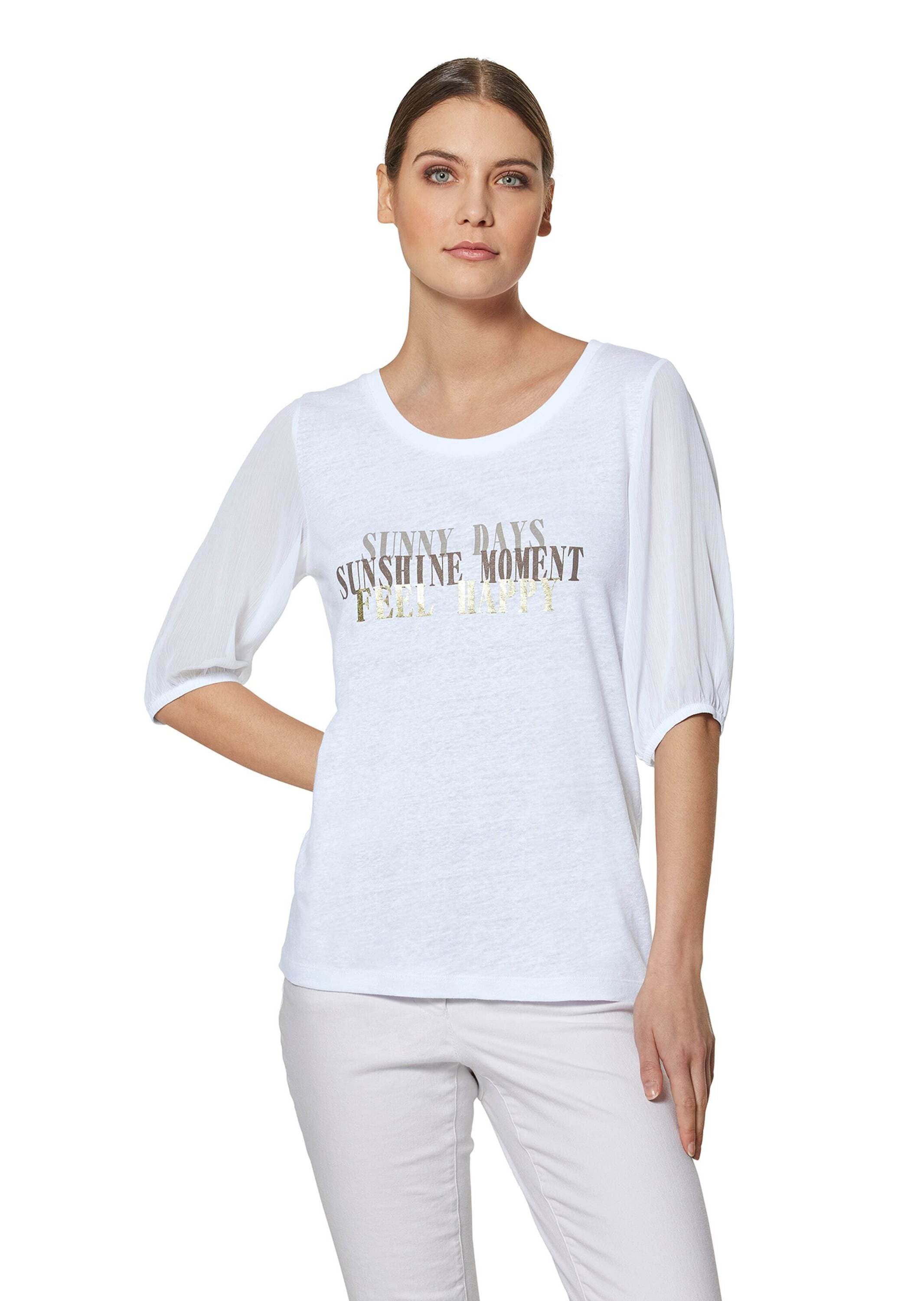 MADELEINE Kurzarmshirt »Shirt Bedrucktes Rundhals-Shirt mit Chiffon-Ärmeln«