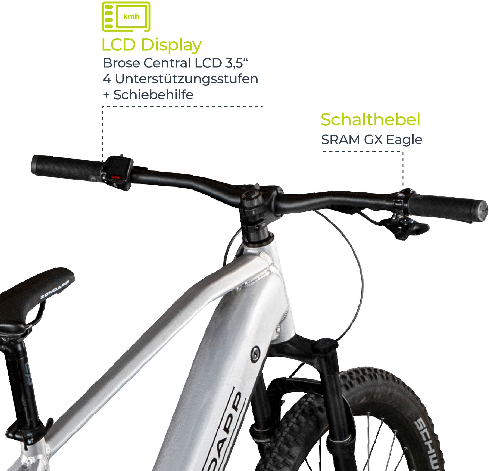 Zündapp E-Bike »HX522«, 12 Gang, SRAM, NX Eagle RD-NX-1.B1, Mittelmotor 250 W, Pedelec, Elektrofahrrad für Damen u. Herren, MTB