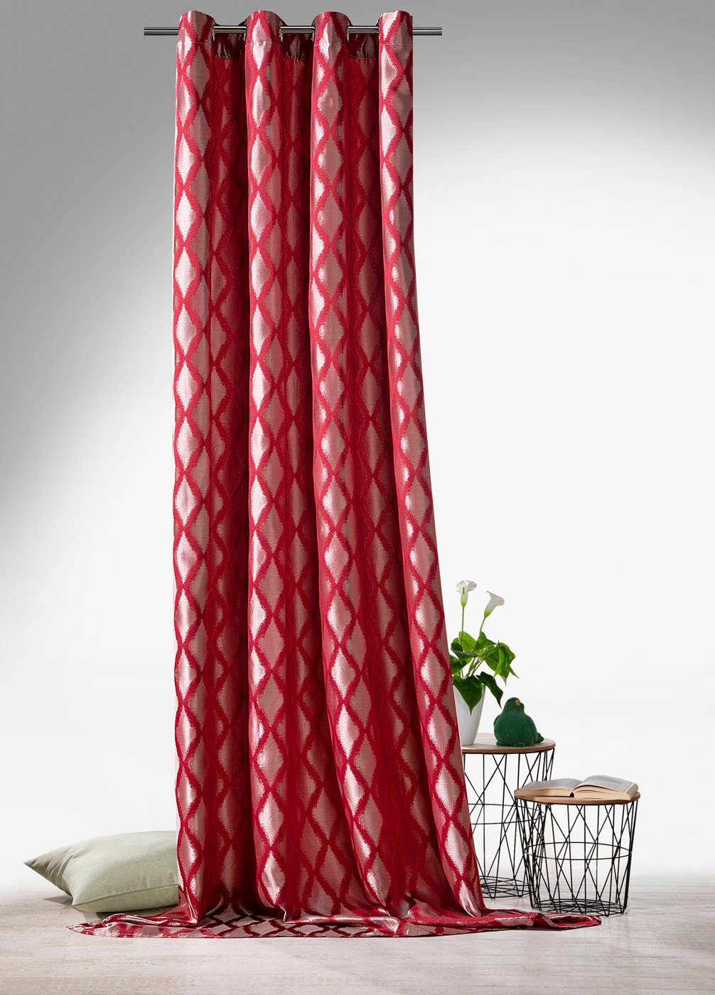 Weckbrodt Vorhang "Raute" Ösen 1 Stk. tlg. Jacquard, strukturiert, blickdic günstig online kaufen